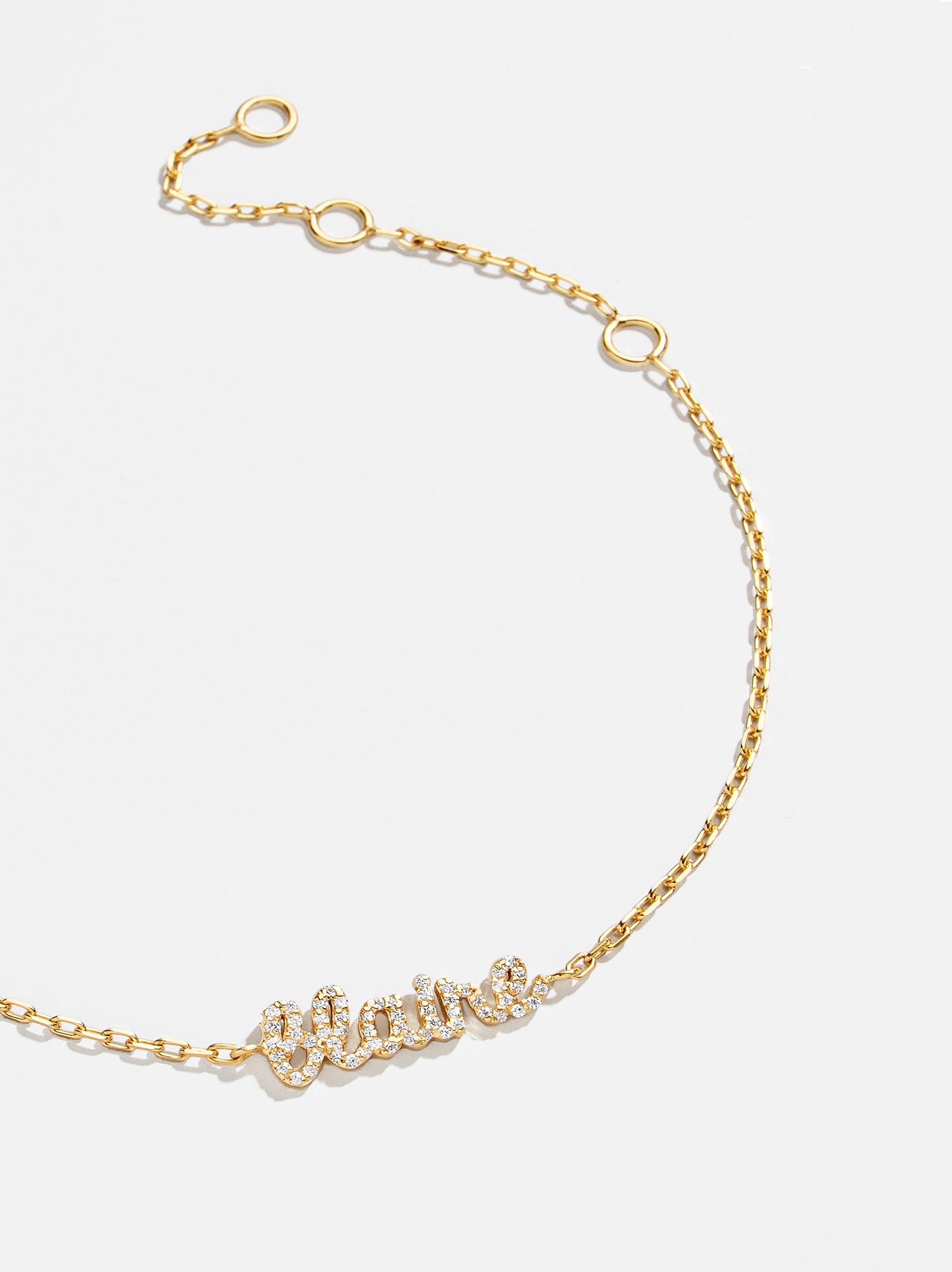 18K Gold Pav?? Custom Nameplate Bracelet - 18K Gold. Pav?? Cubic Zirconia Stones