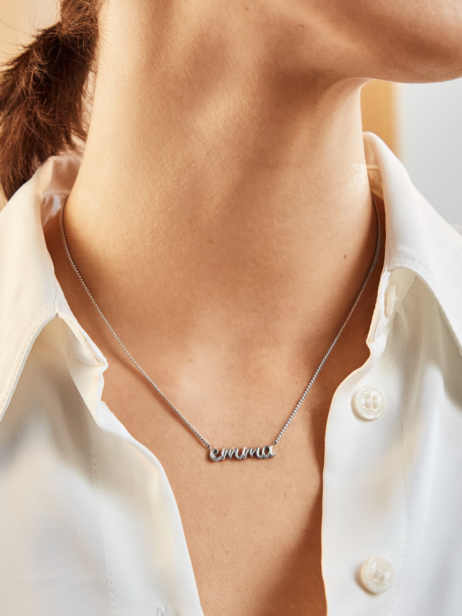 18K Gold Custom Nameplate Necklace - 3D Script - Image 6