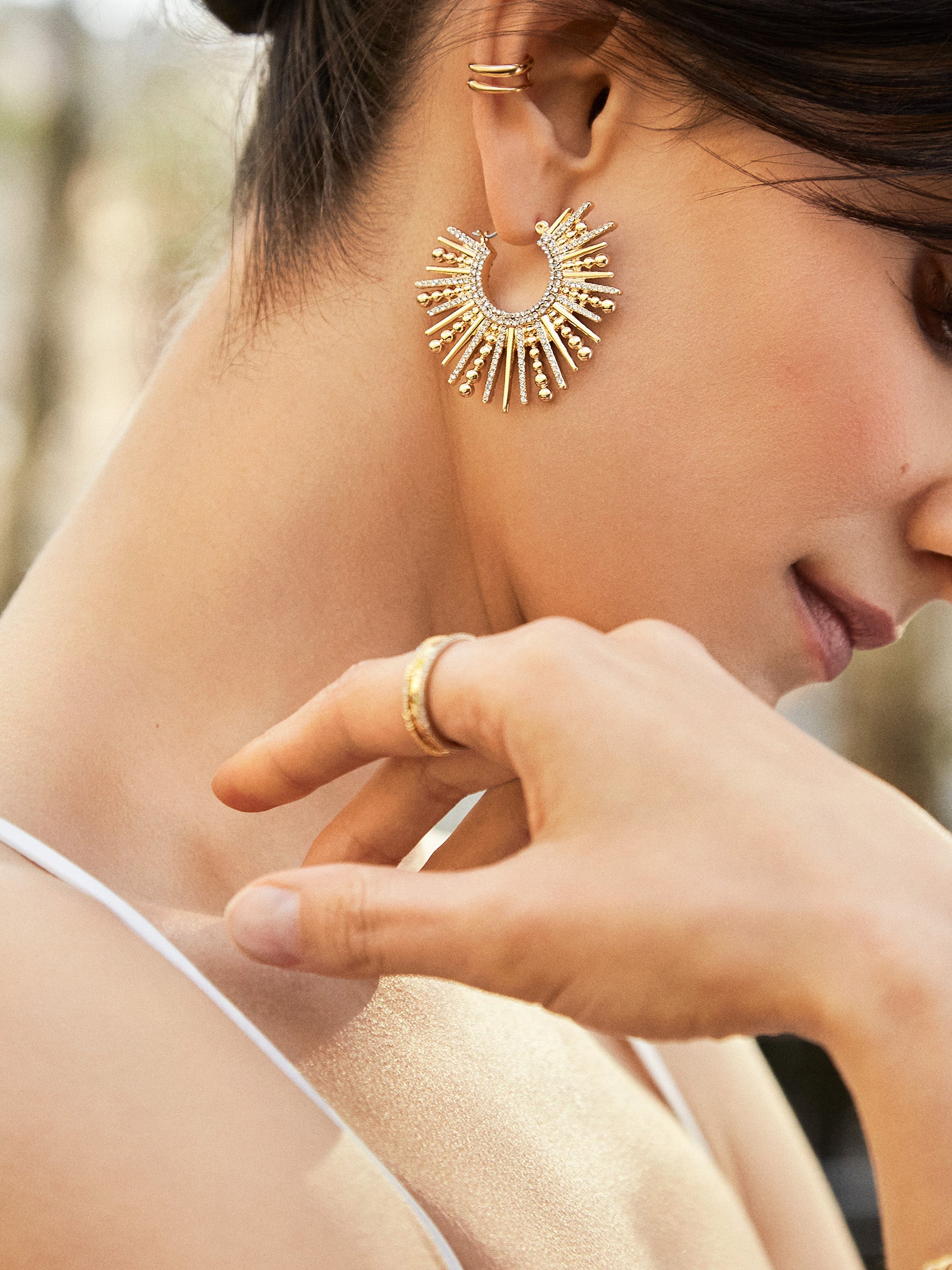 Jaskamal Earrings - Gold - Image 2