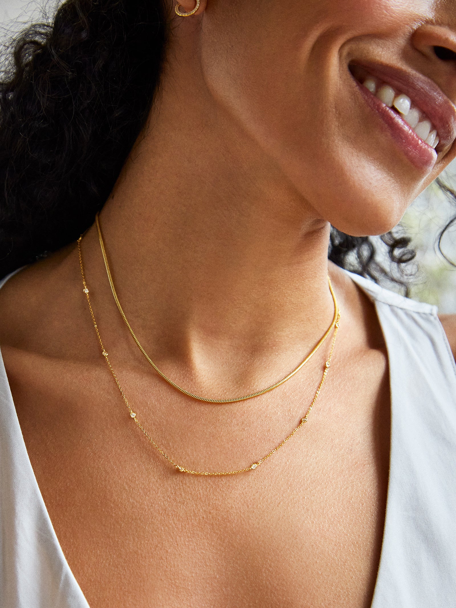 Yasmine 18K Gold Necklace - Gold/Pav?? - Image 2