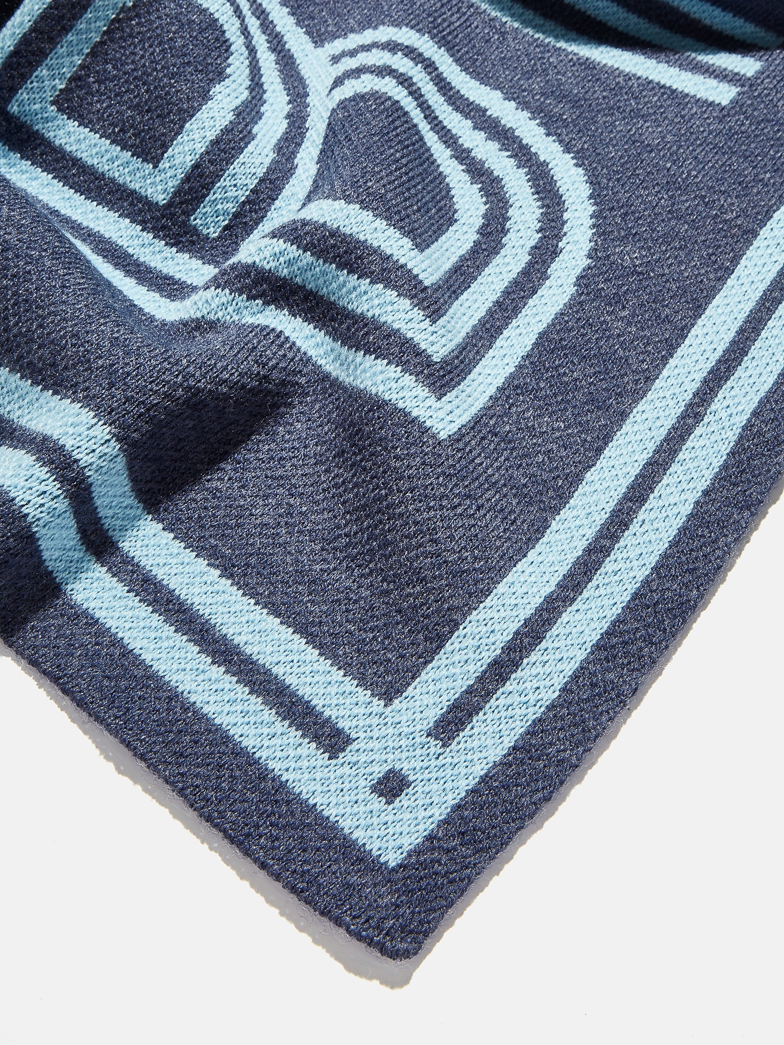 Your Name In Stripes Custom Blanket - Light Blue / Dark Blue - Image 3