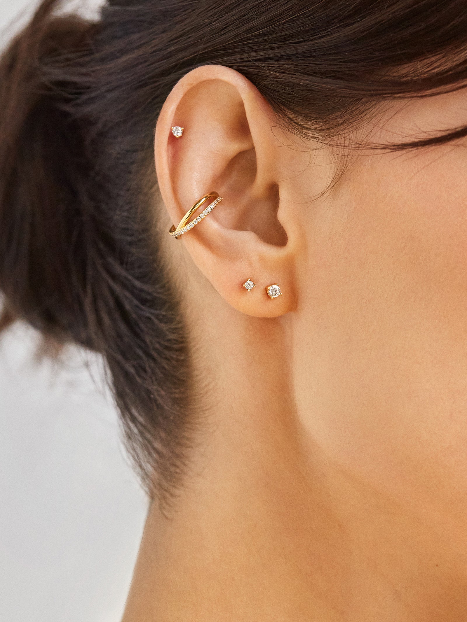 Mercedes 18K Gold Ear Cuff - Gold/Pav?? - Image 2