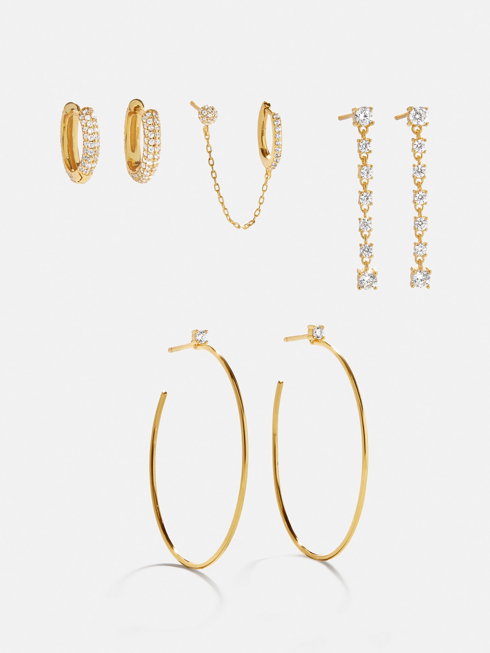 Leighton 18K Gold Earring Set - Gold/Pav??