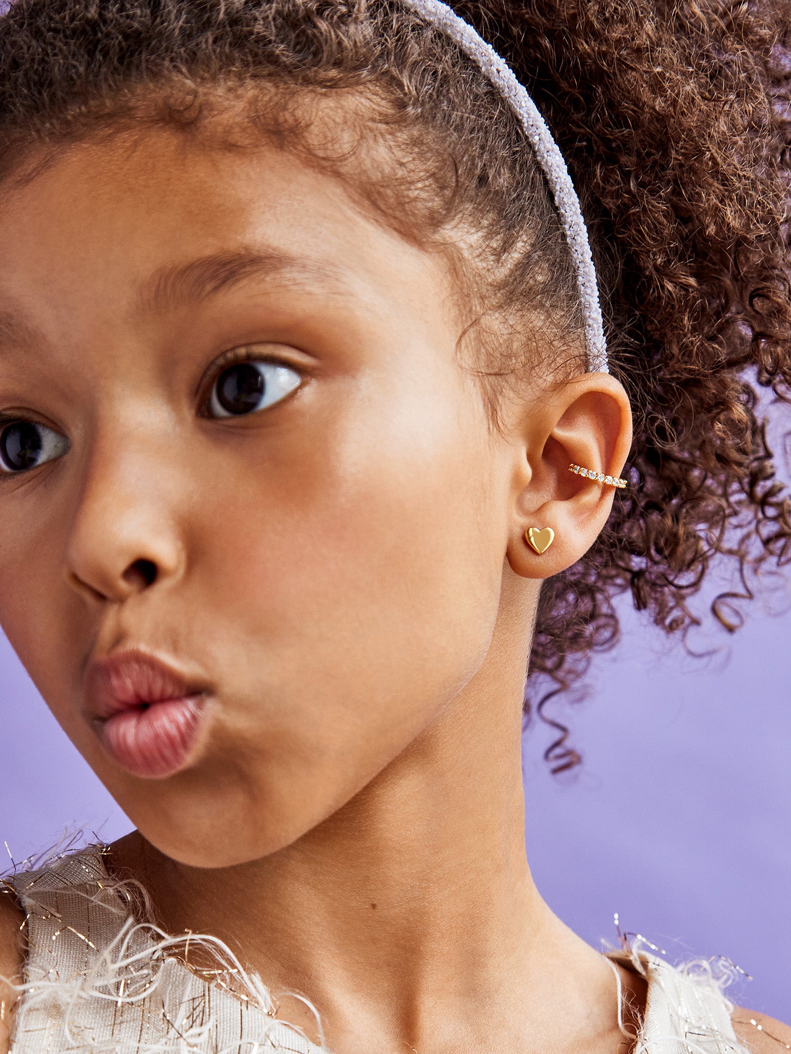 Whole Lotta Heart 18K Gold Kids' Earrings - Heart - Image 2