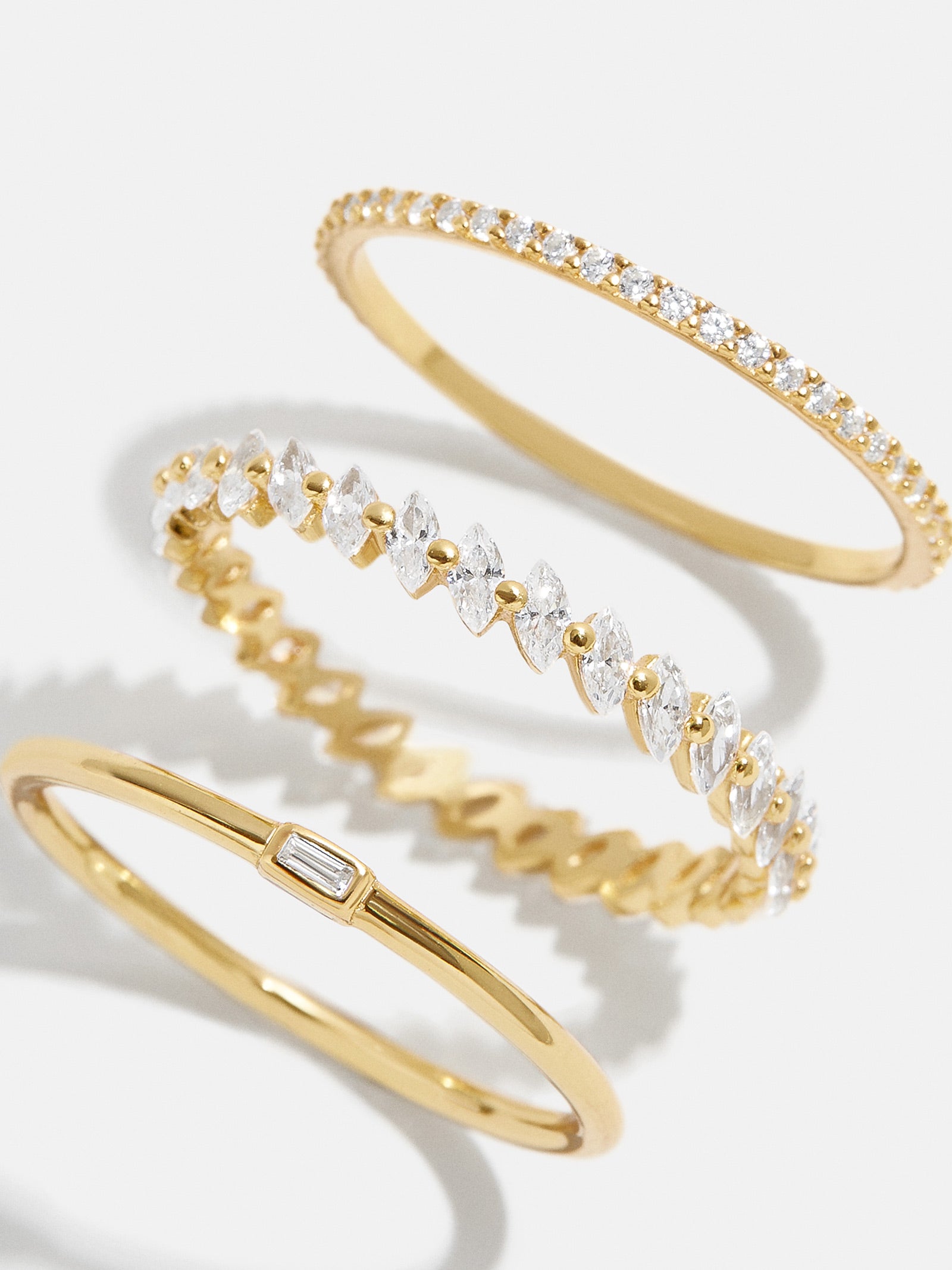 Molly 18K Gold Ring Set - Gold/Pav??