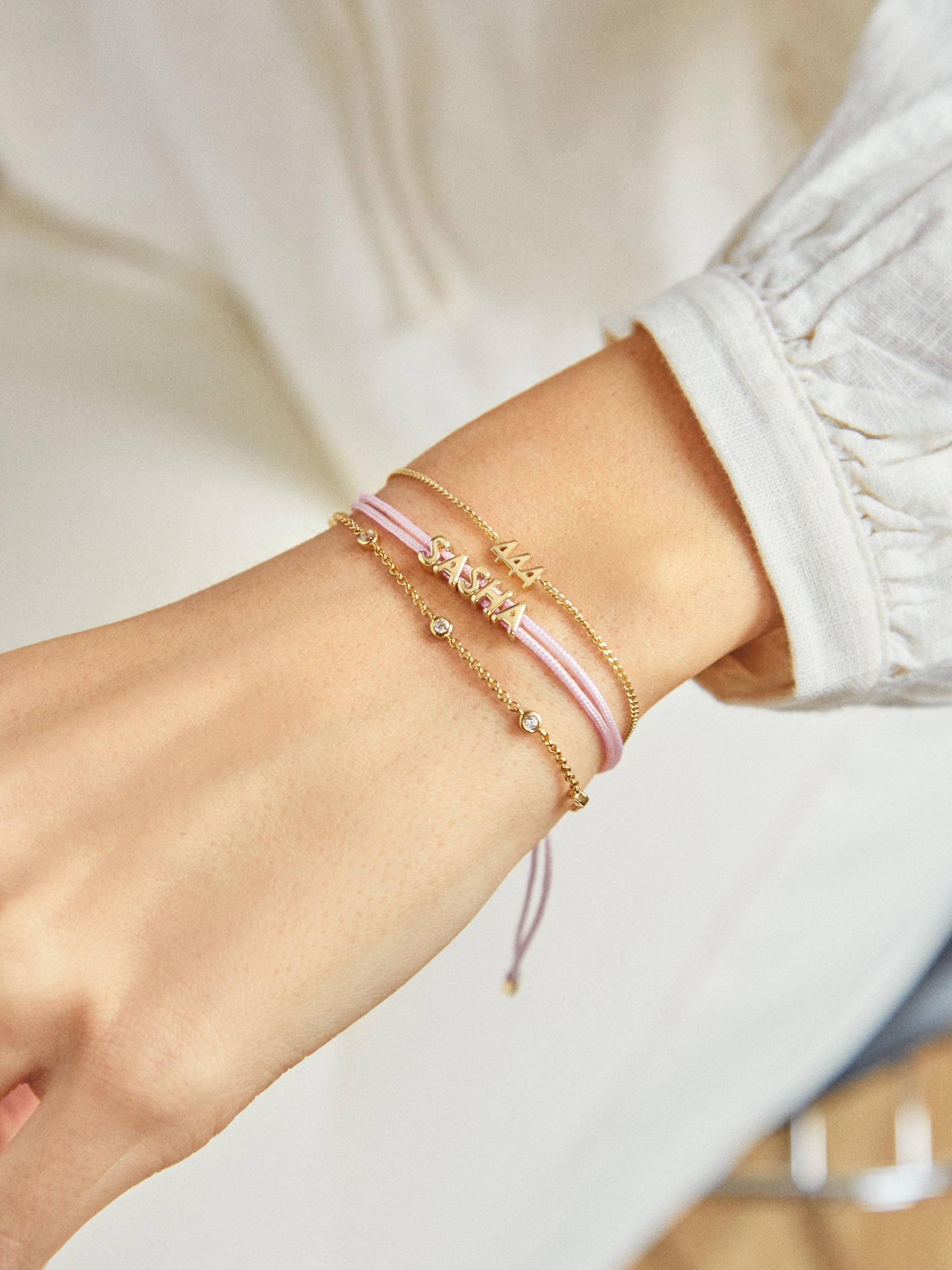 18K Gold Custom Angel Number Bracelet - Image 4