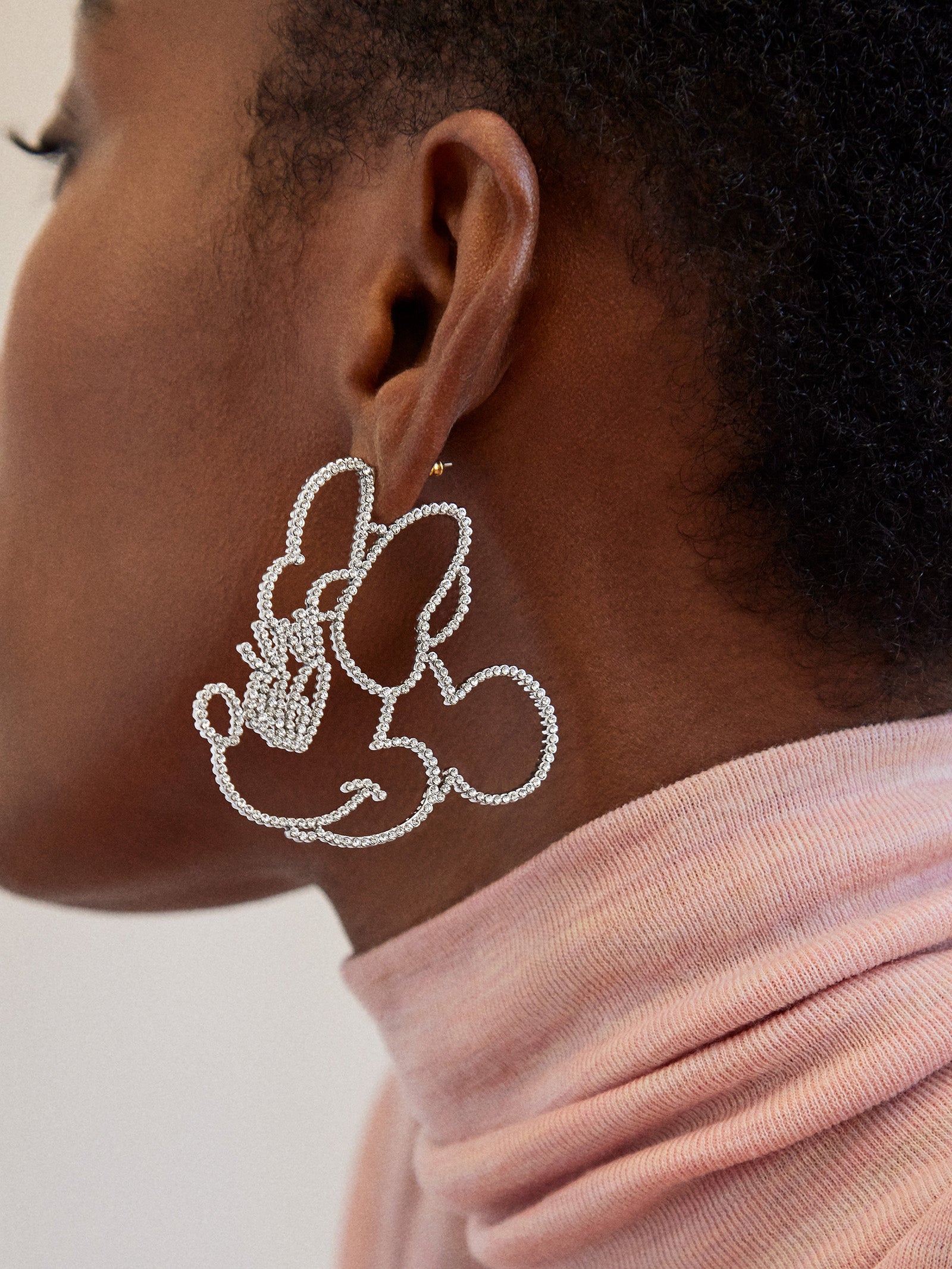 Disney Minnie Mouse Silver Outline Earrings - Minnie Mouse - Image 2