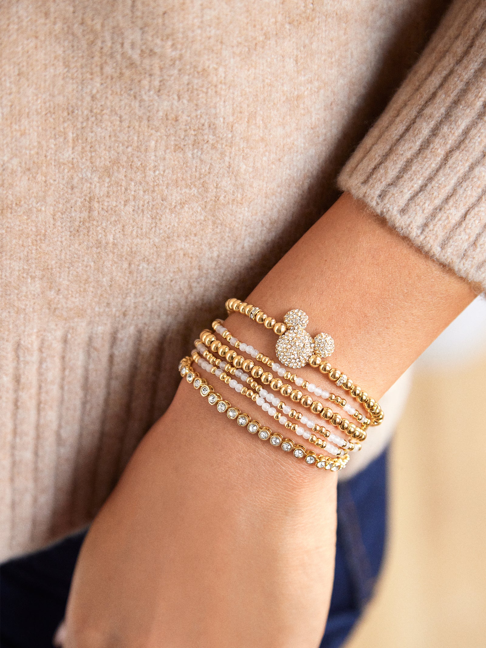 Mickey Mouse Disney Pav?? Bracelet - Gold/Pav?? - Image 2