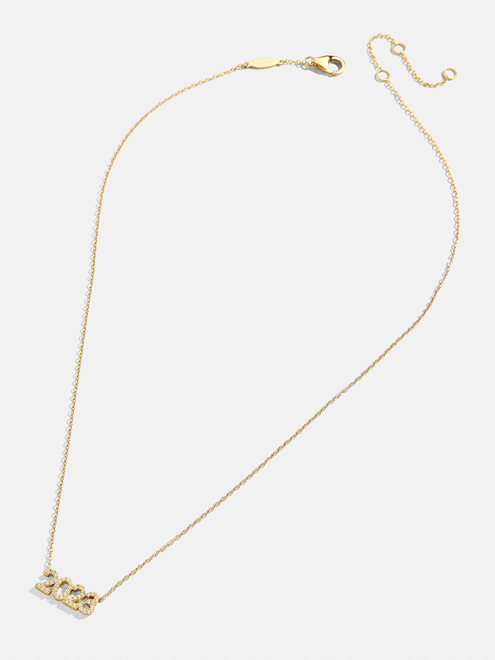 18K Gold Block Font Custom Number Necklace - Block Font Numbers - Image 7