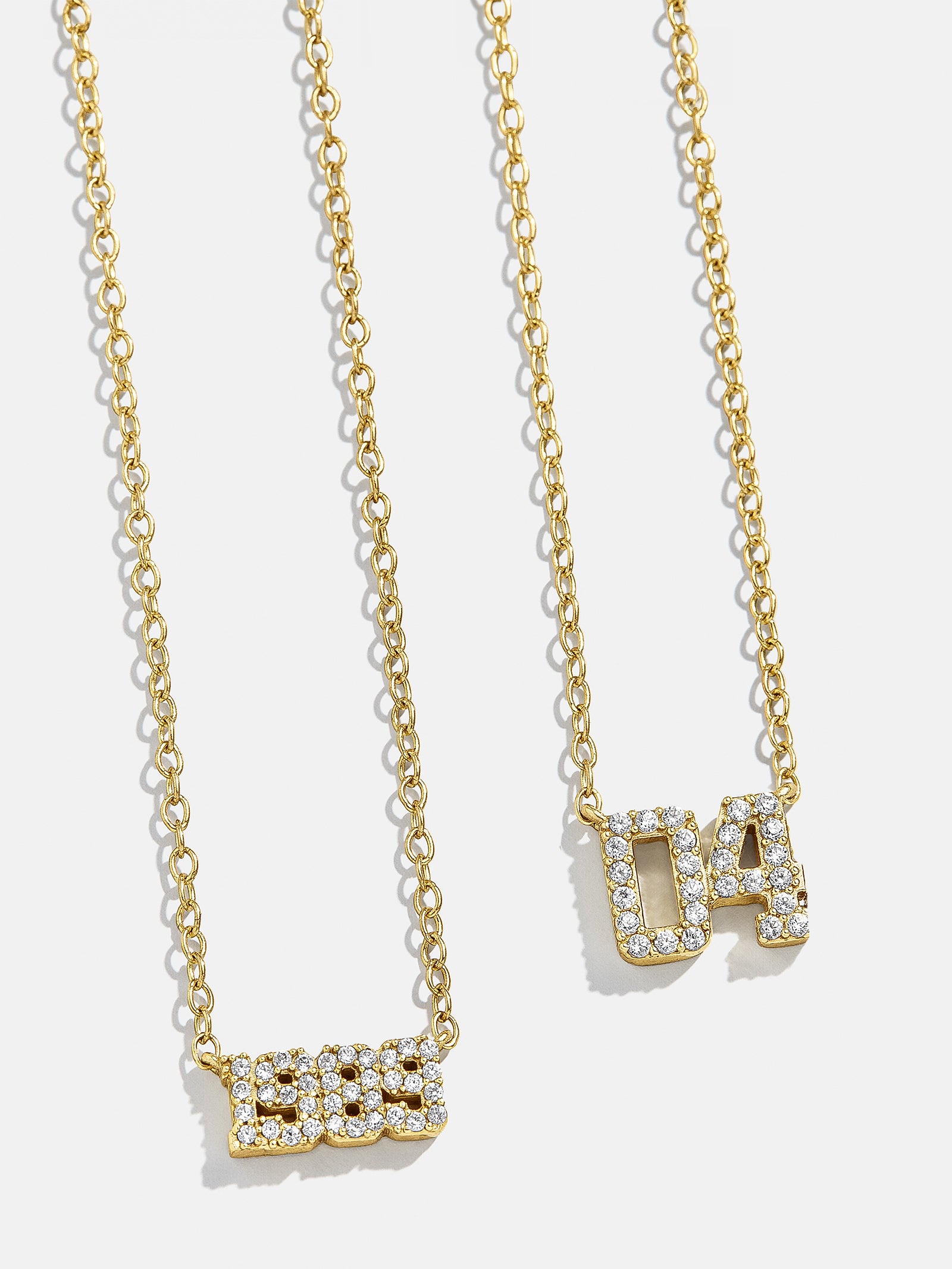 18K Gold Varsity Font Custom Number Necklace - Varsity Font Numbers - Image 4