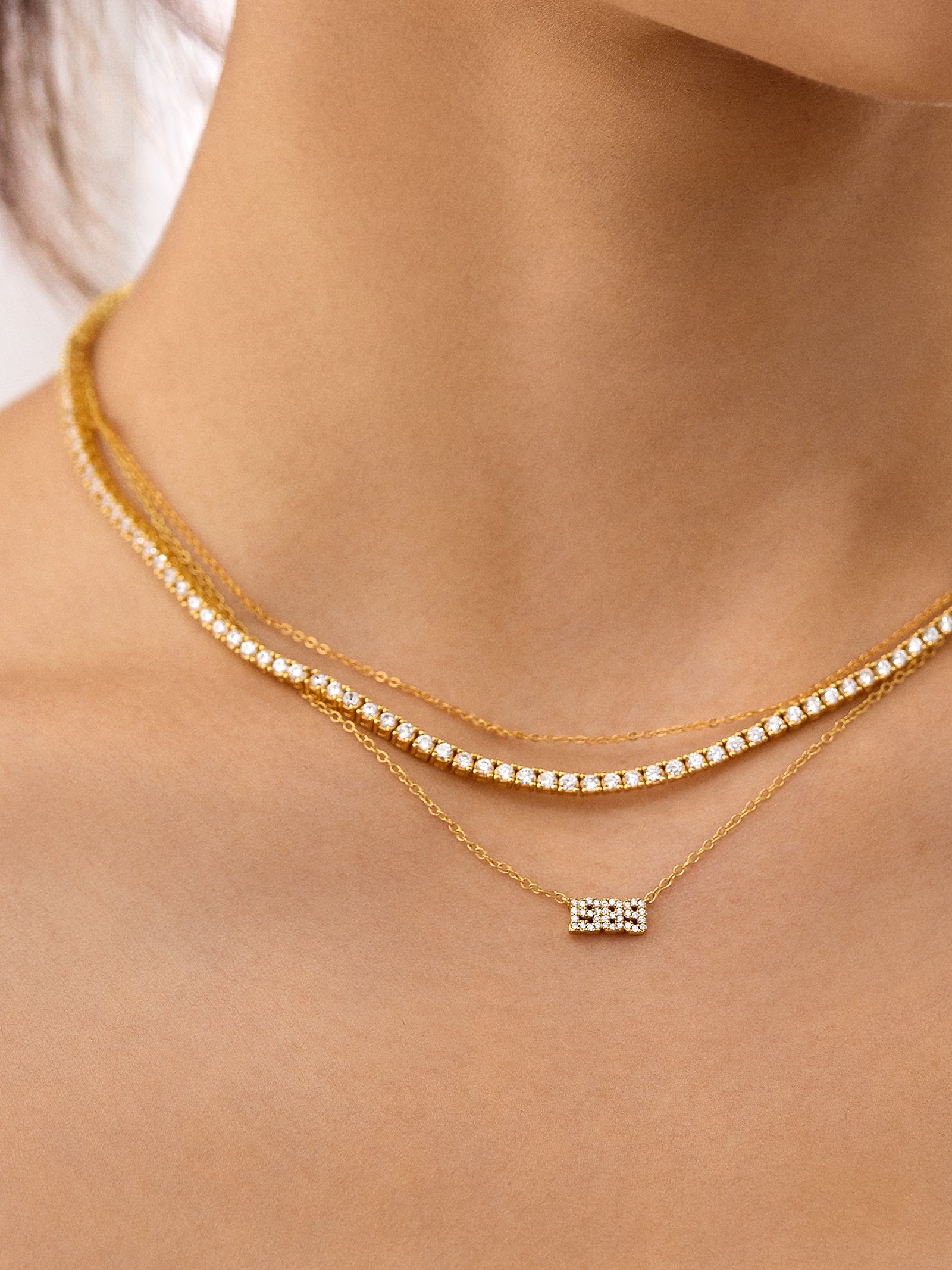 18K Gold Varsity Font Custom Number Necklace - Varsity Font Numbers - Image 5