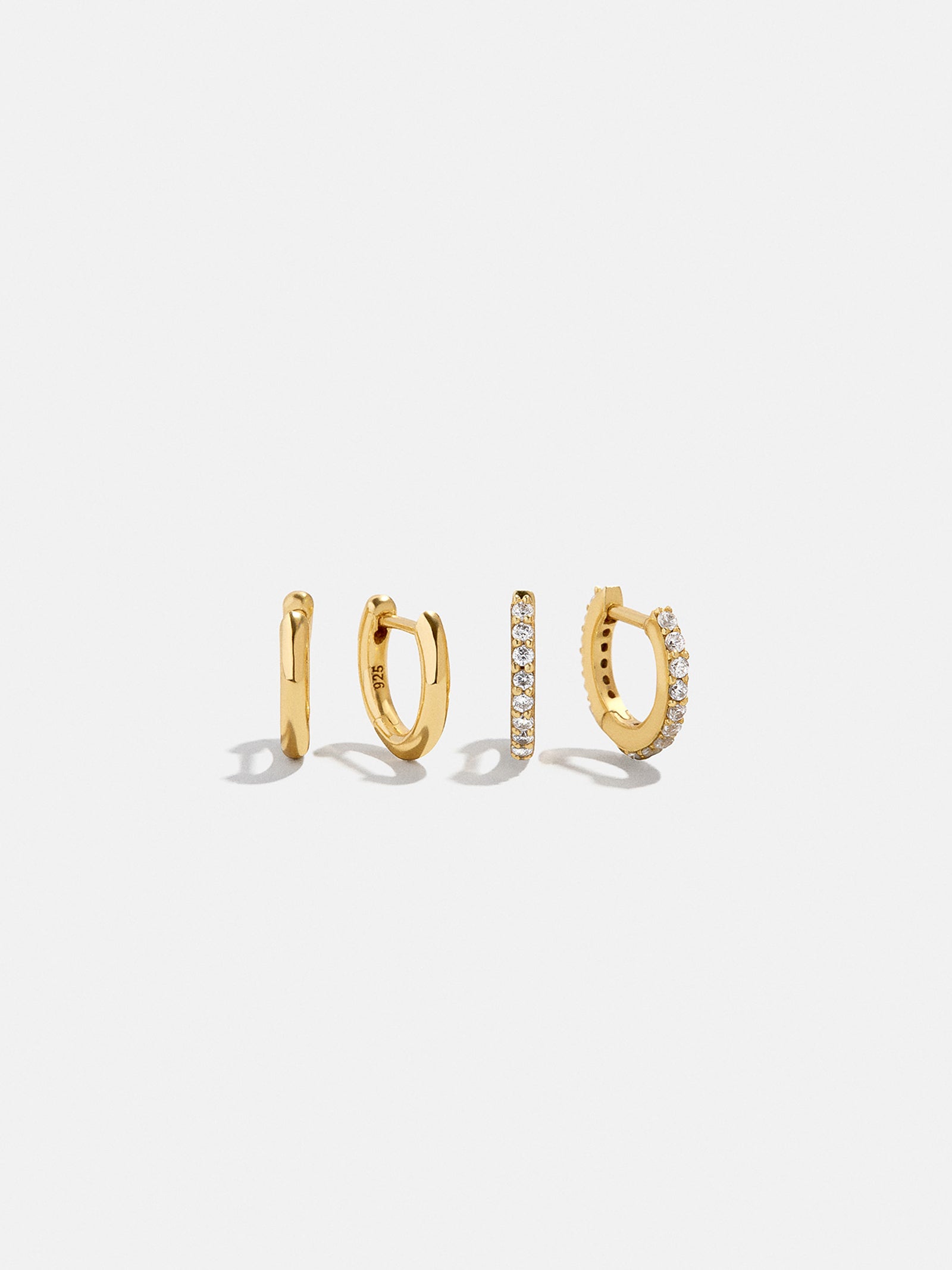 Nicole 18K Gold Earring Set - Gold/Pav??