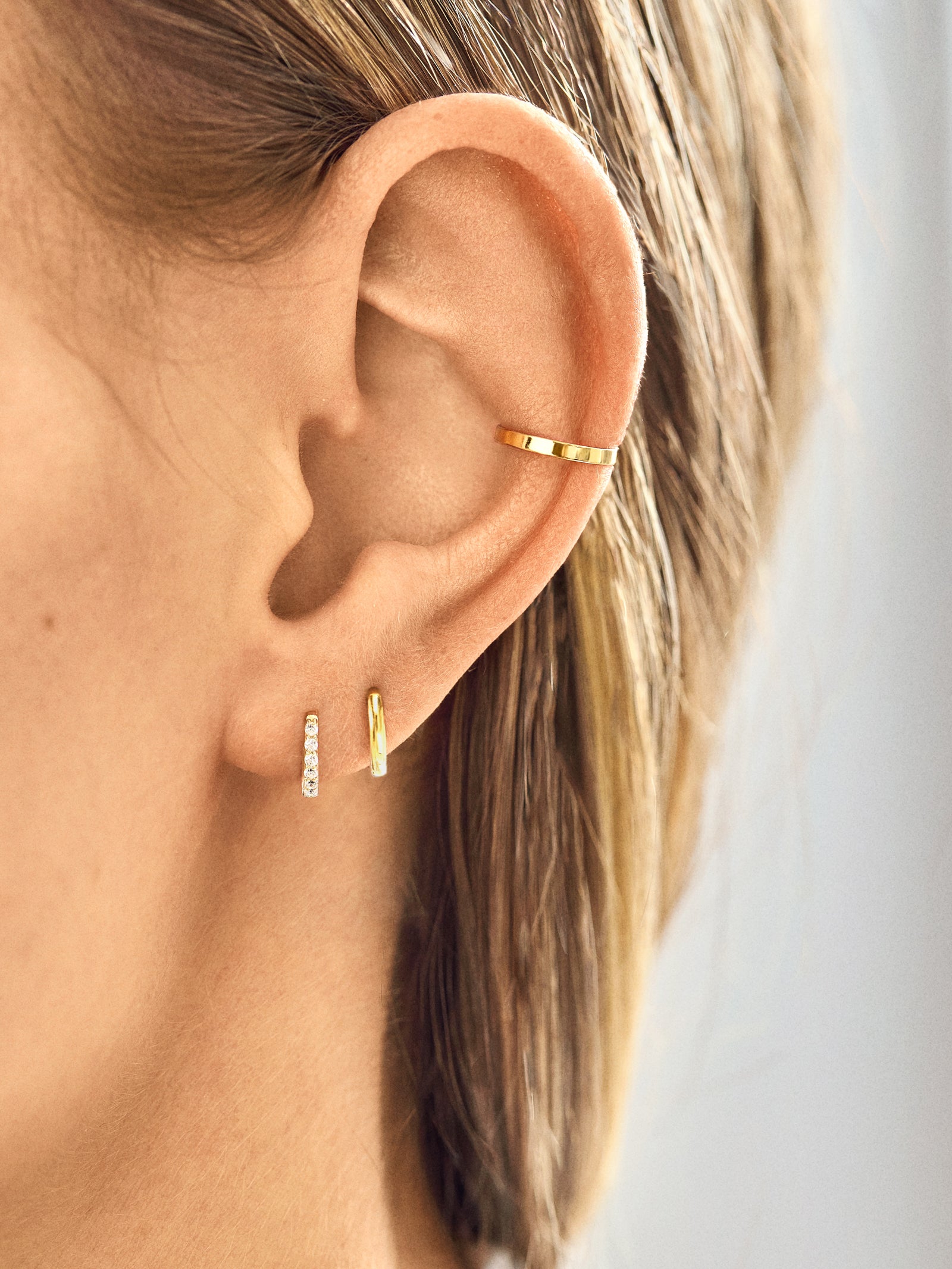 Nicole 18K Gold Earring Set - Gold/Pav?? - Image 2