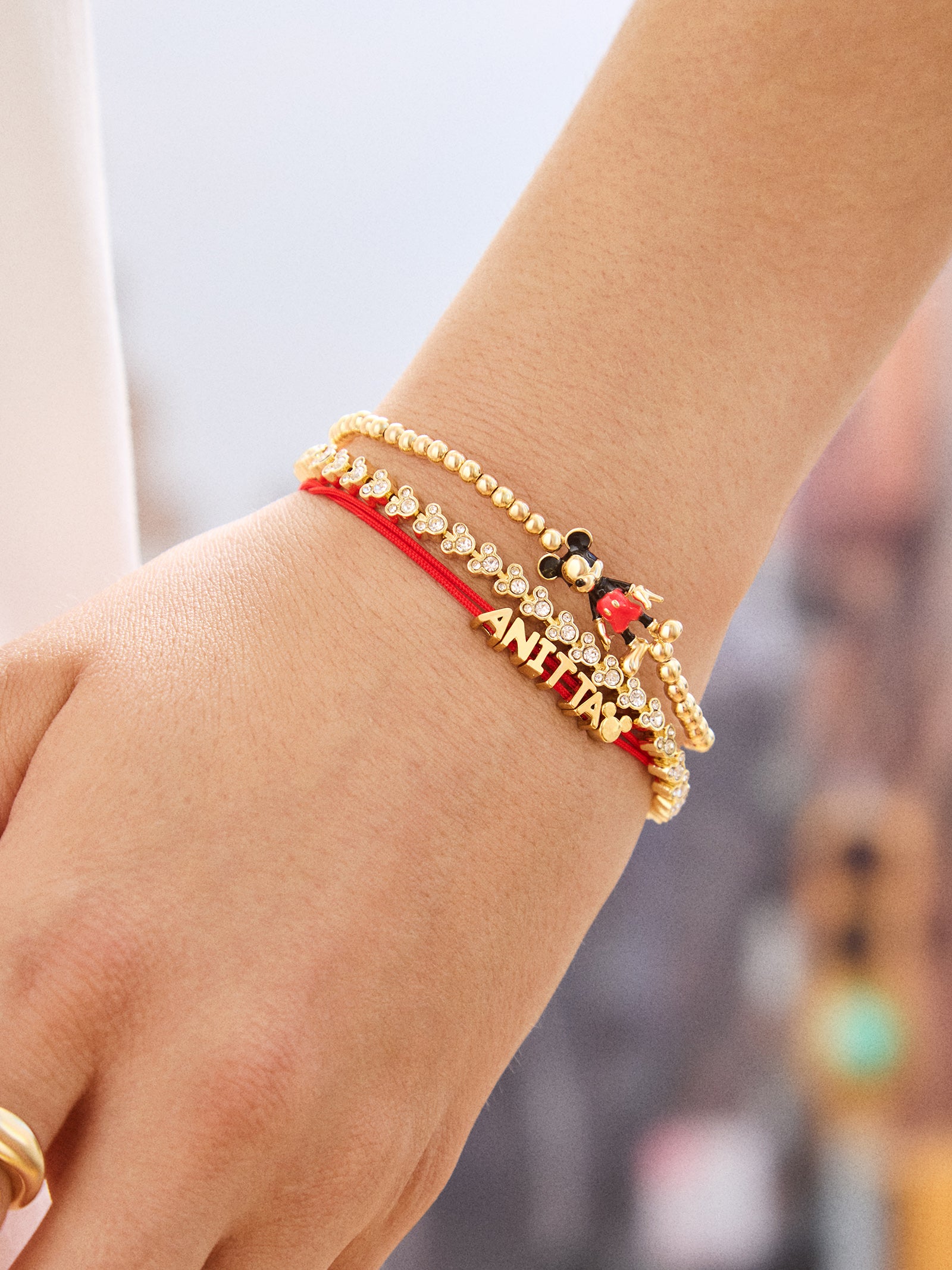Disney Mickey Mouse Custom Cord Bracelet - Red - Image 2