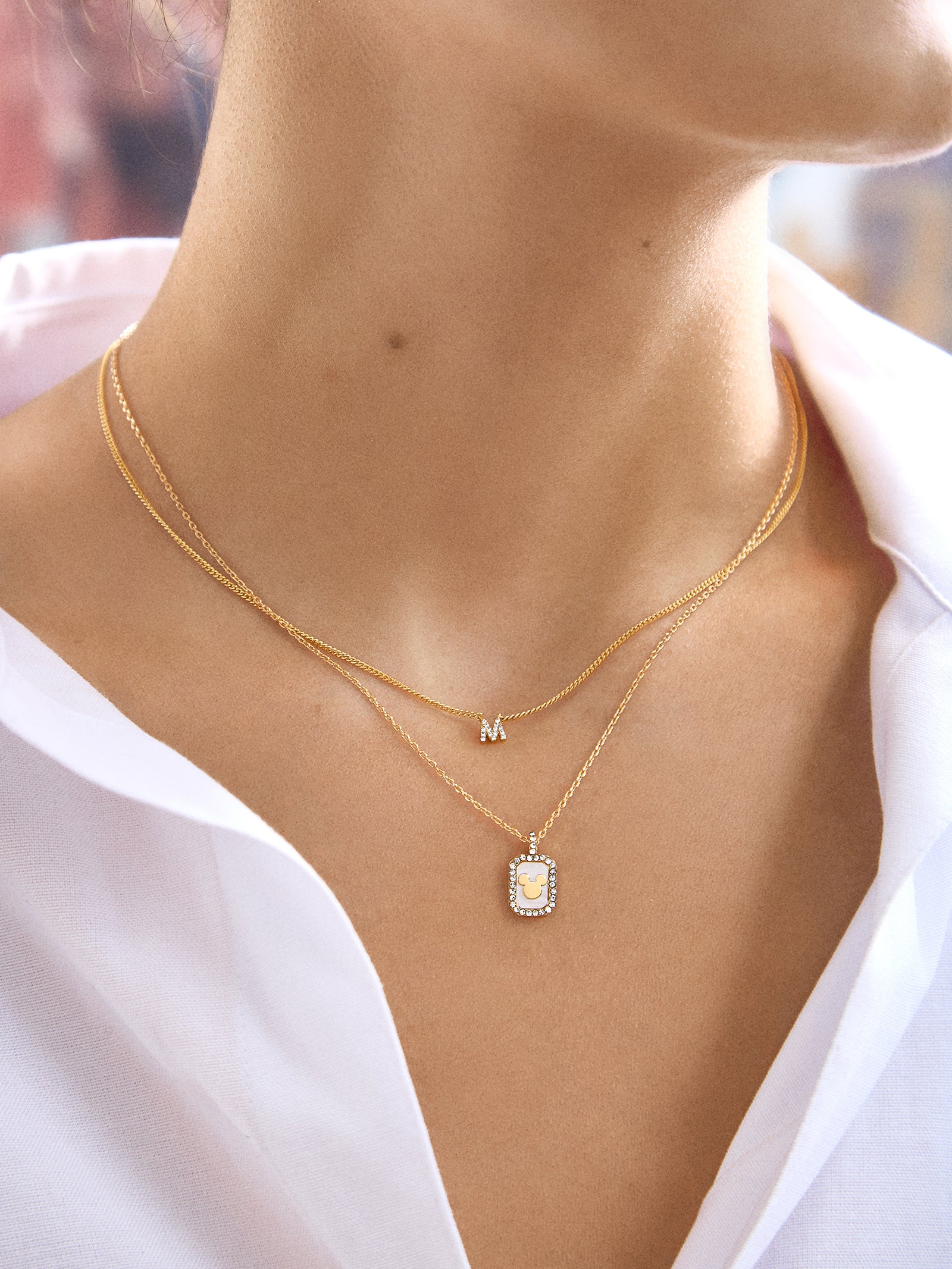 Mickey Mouse Disney Pavé Pendant Necklace - Gold/Pavé - Image 2