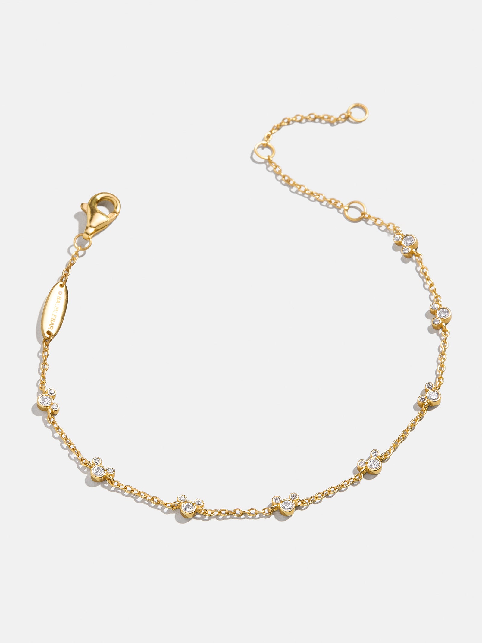 Mickey Mouse Disney 18K Gold Plated Sterling Silver Bracelet - Gold/Pavé - Image 3