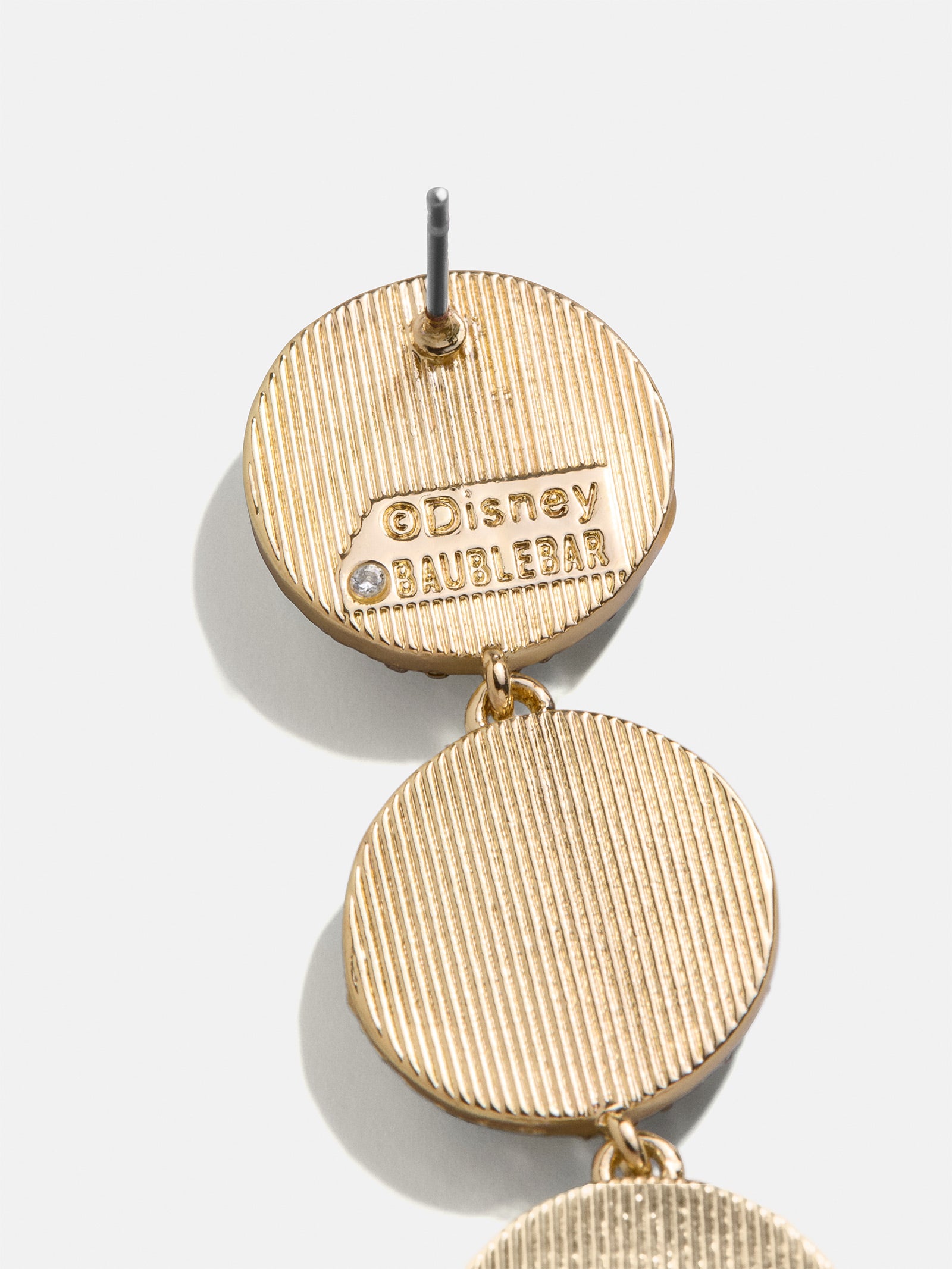 Mickey Mouse Disney Medallion Drop Earrings - Gold/Pav?? - Image 3