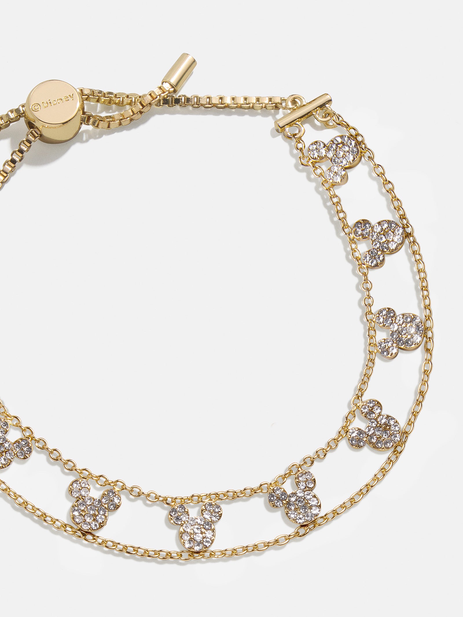 Disney Mickey Mouse Repeating Slider Bracelet - Gold/Pav??