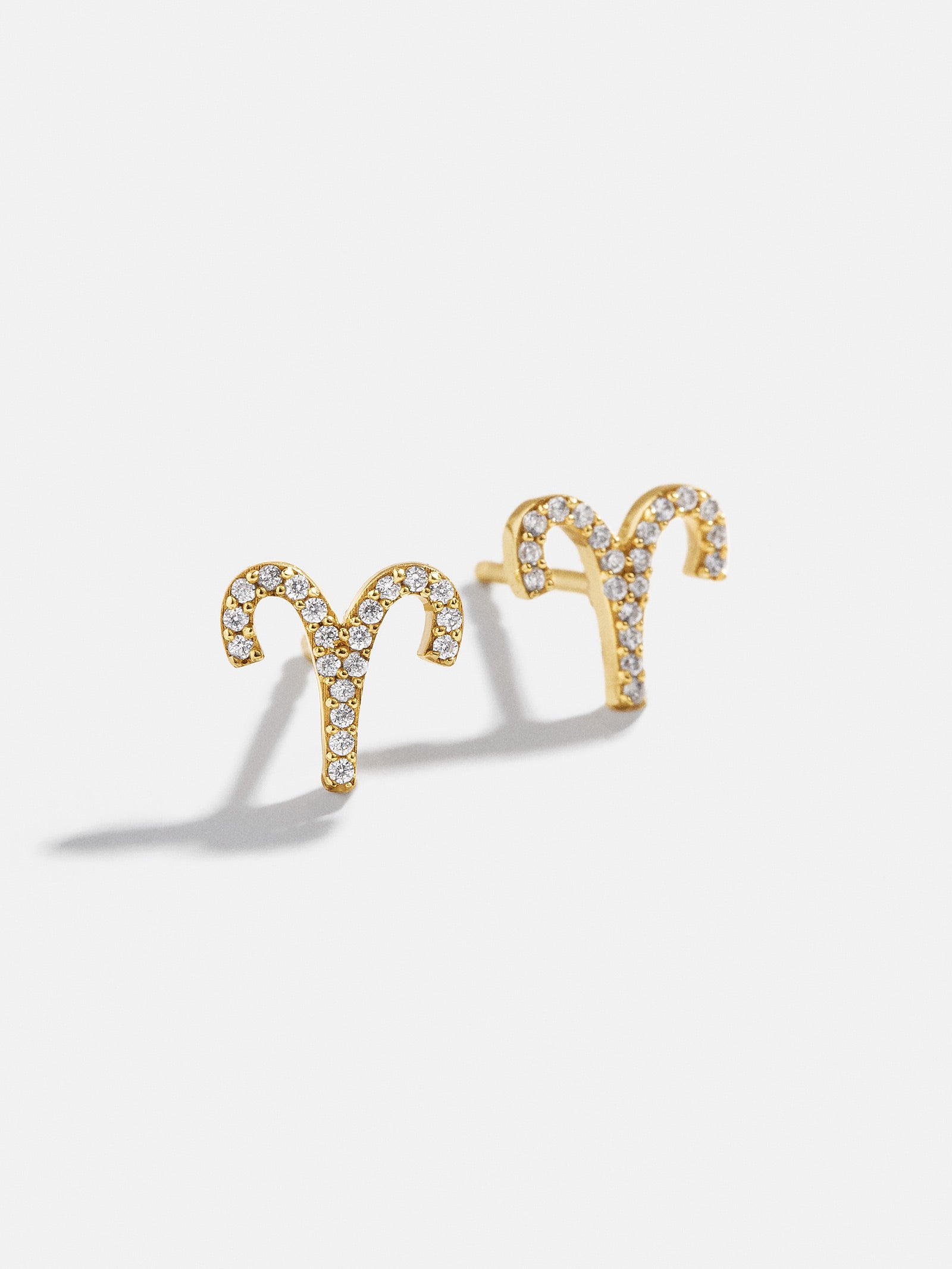 18K Gold Zodiac Earrings - 18K Gold. Pav?? Cubic Zirconia Stones - Image 3