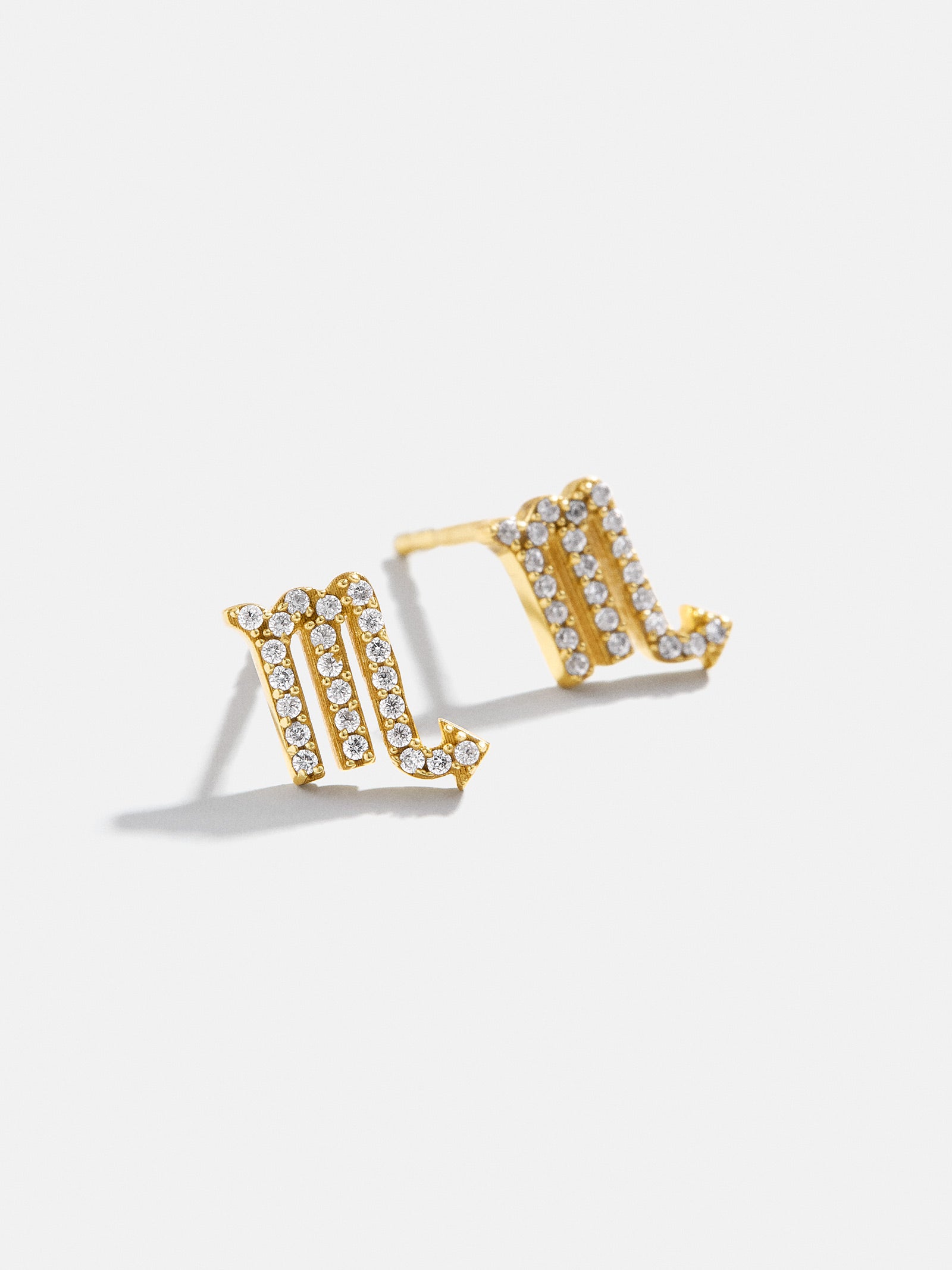 18K Gold Zodiac Earrings - 18K Gold. Pav?? Cubic Zirconia Stones - Image 21