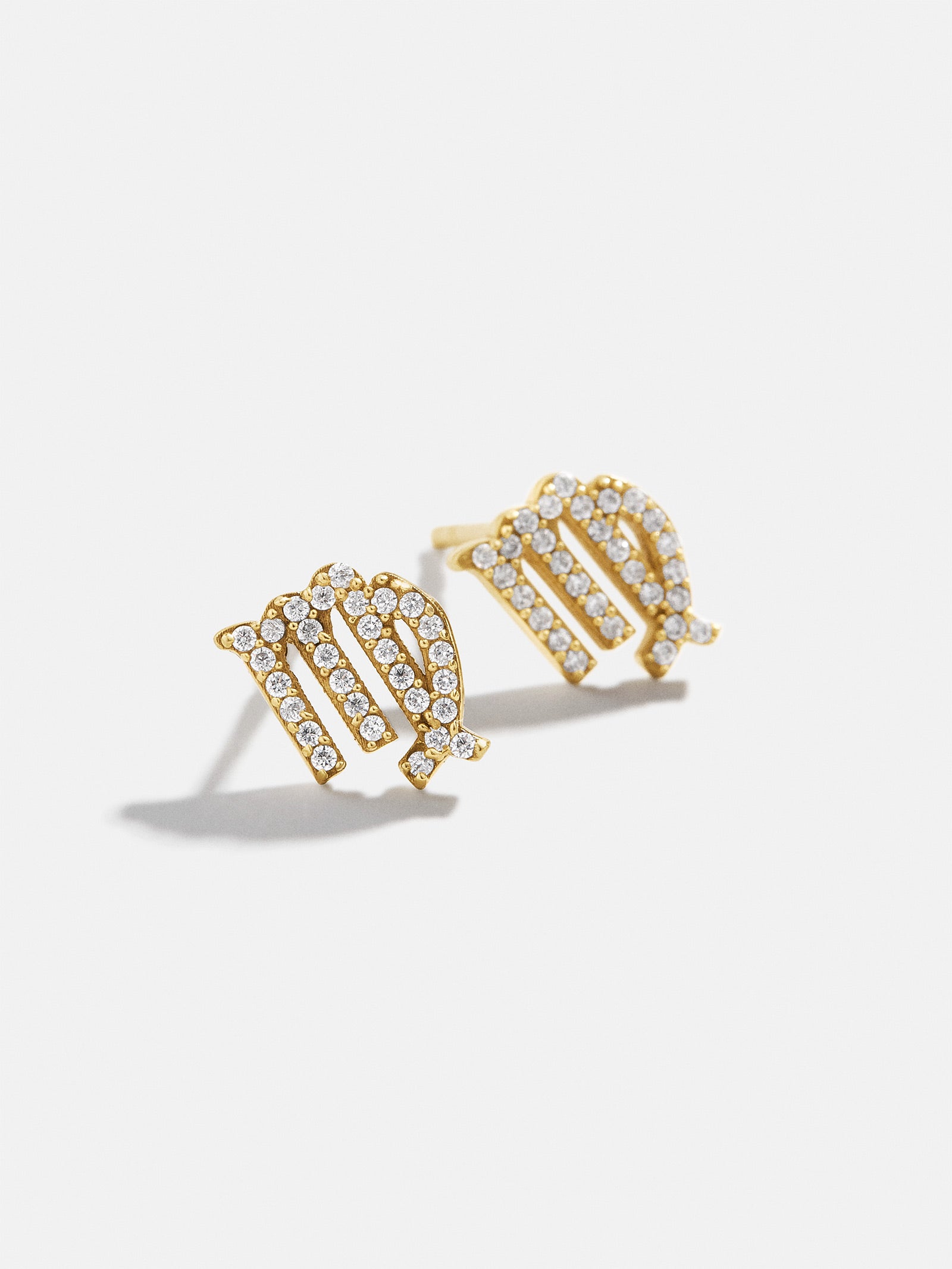 18K Gold Zodiac Earrings - 18K Gold. Pav?? Cubic Zirconia Stones - Image 25