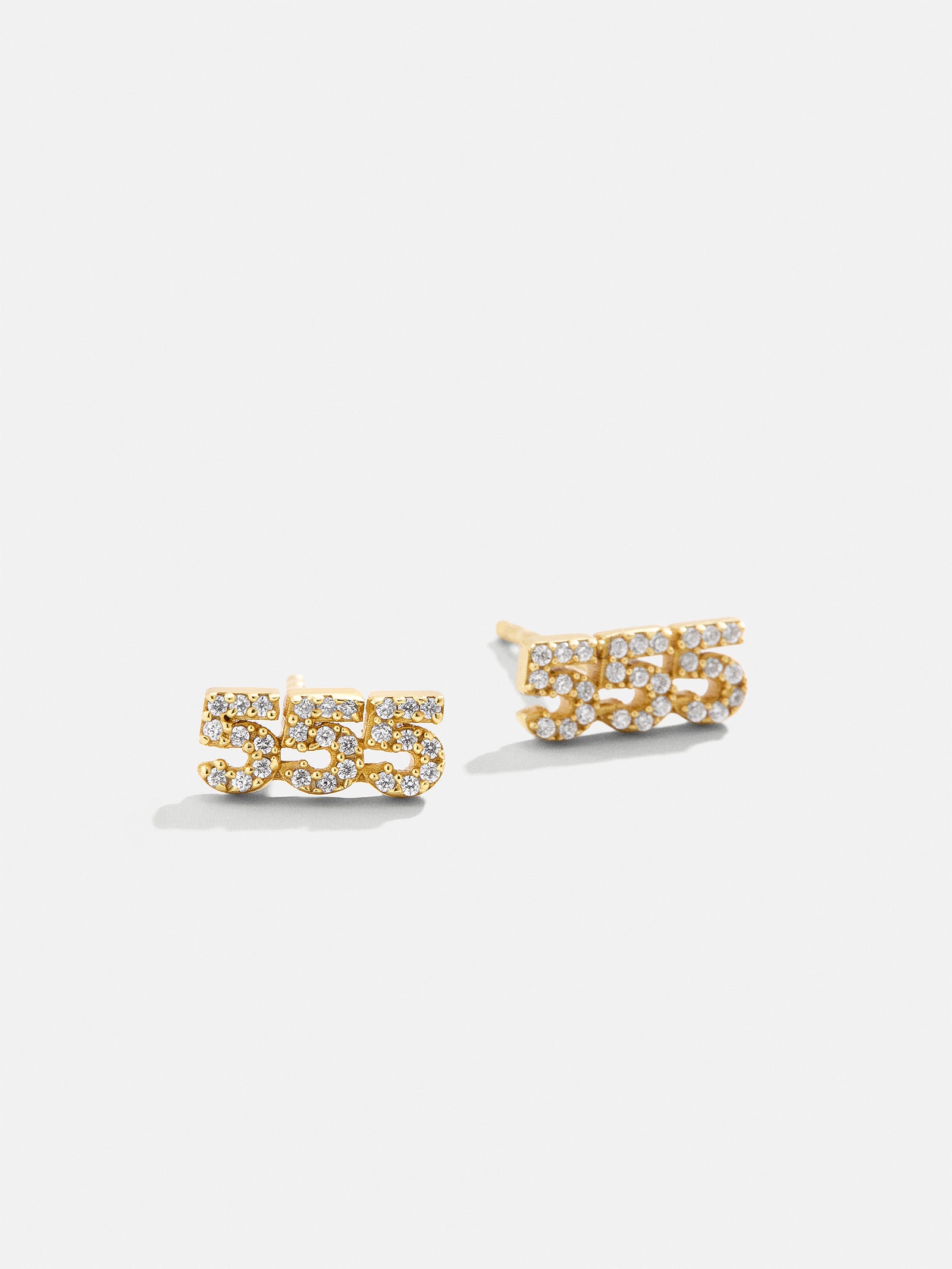 18K Gold Angel Number Earrings - Gold/Pav?? - Image 7