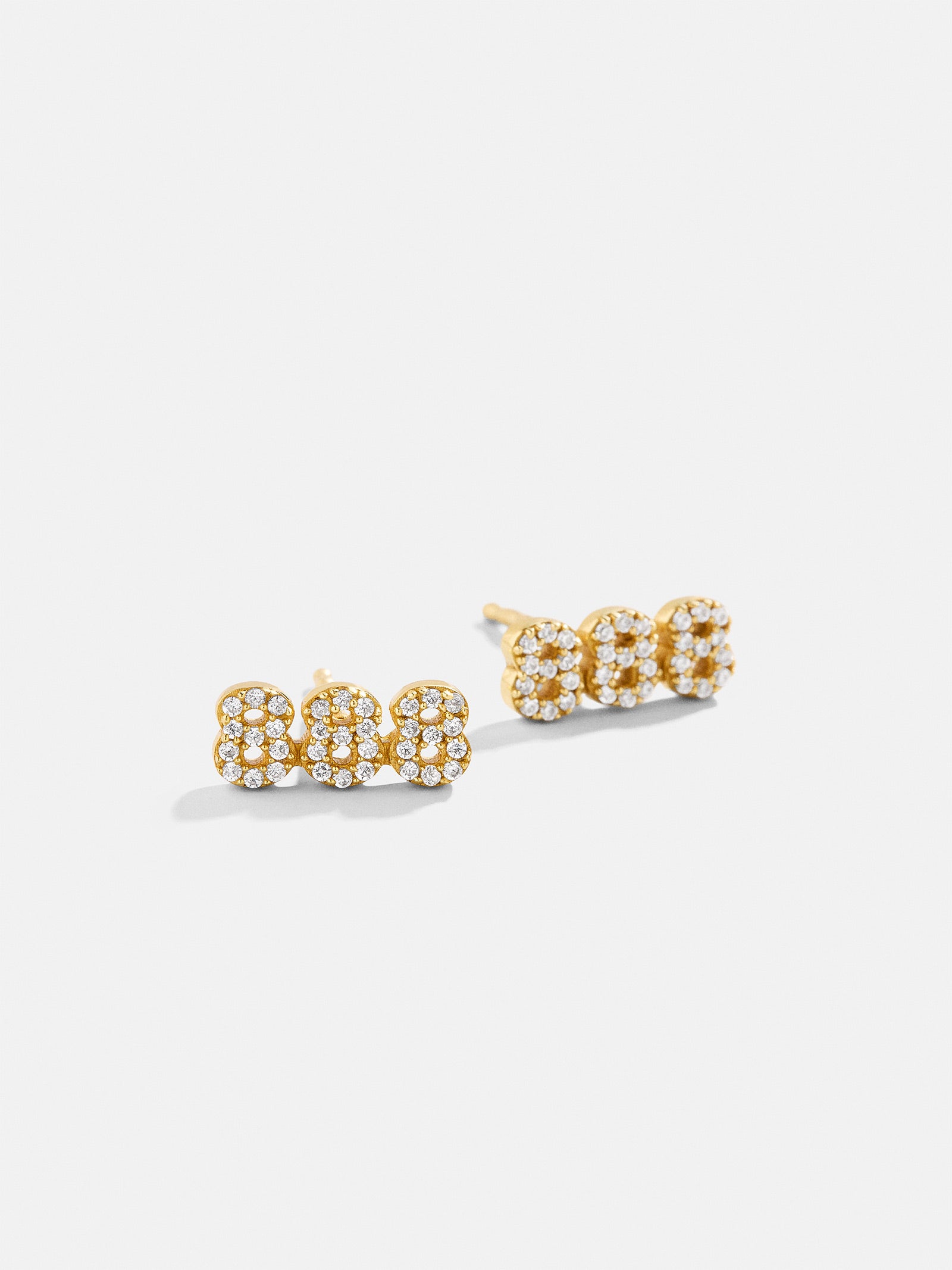 18K Gold Angel Number Earrings - Gold/Pav?? - Image 10