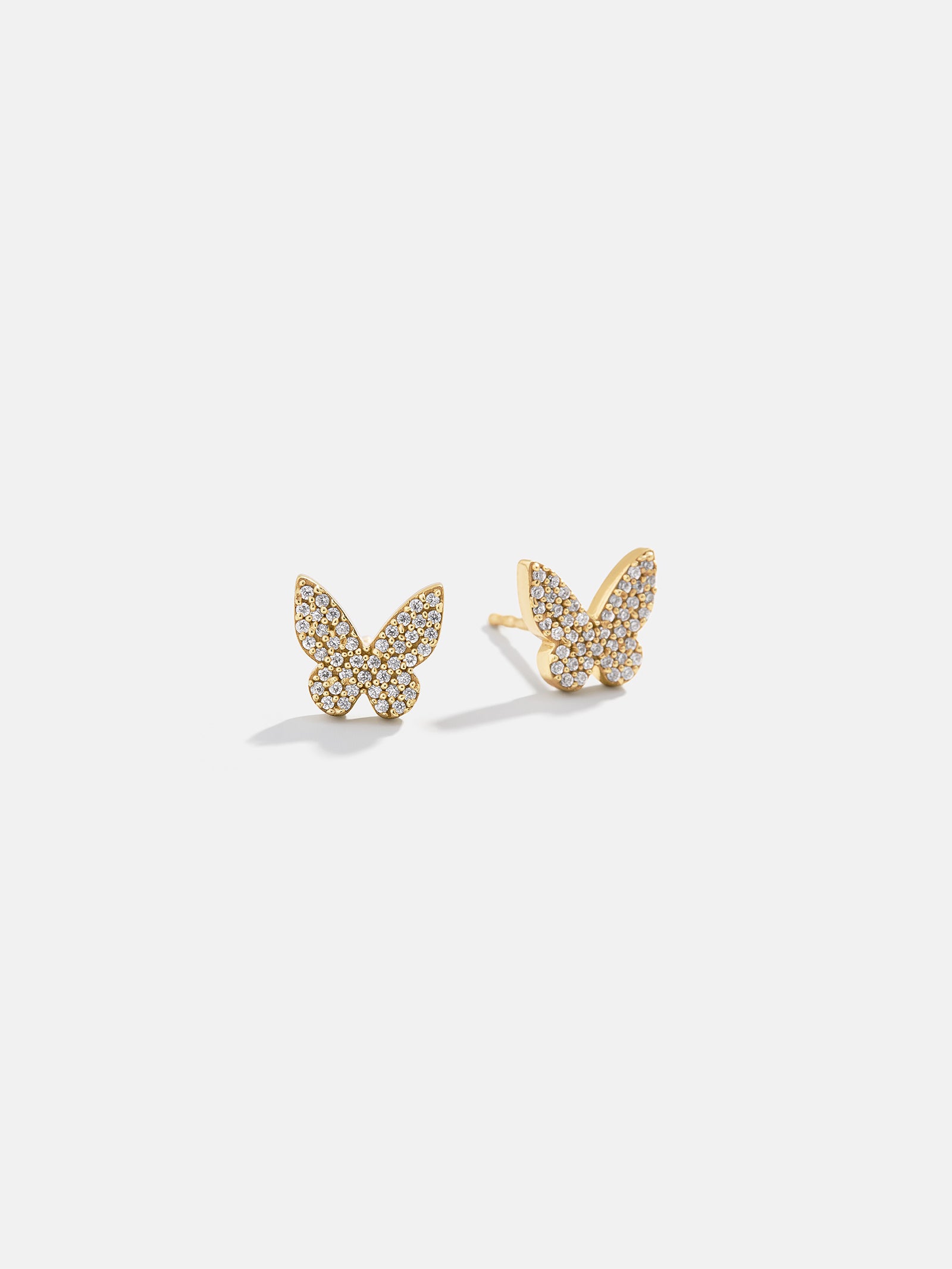 18K Gold Just For Fun Earrings - Pav?? Butterfly