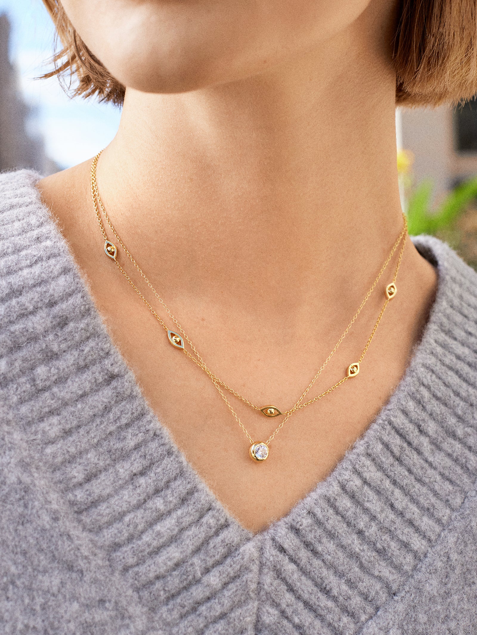 18K Gold Birthstone Pendant Necklace - Crystal - Image 2