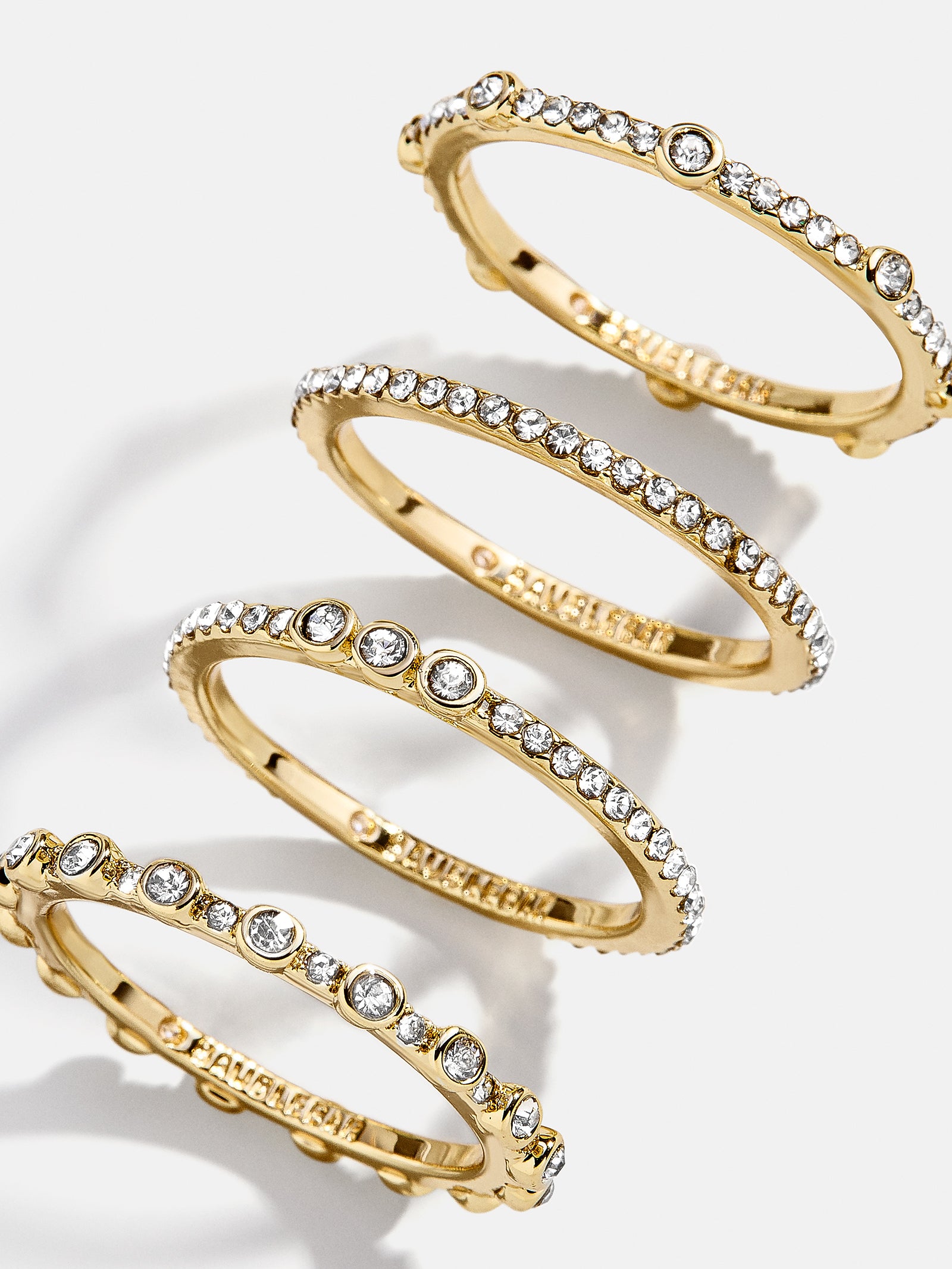 Maggie Ring Set - Gold/Pav??