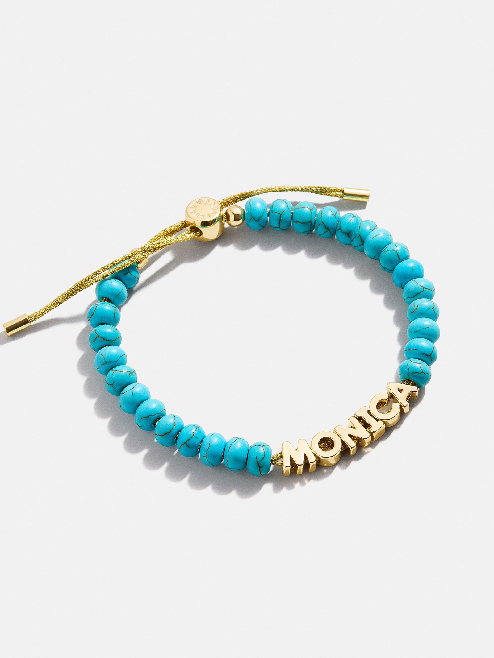 Turquoise Custom Nameplate Bracelet - Gold/Turquoise - Image 4