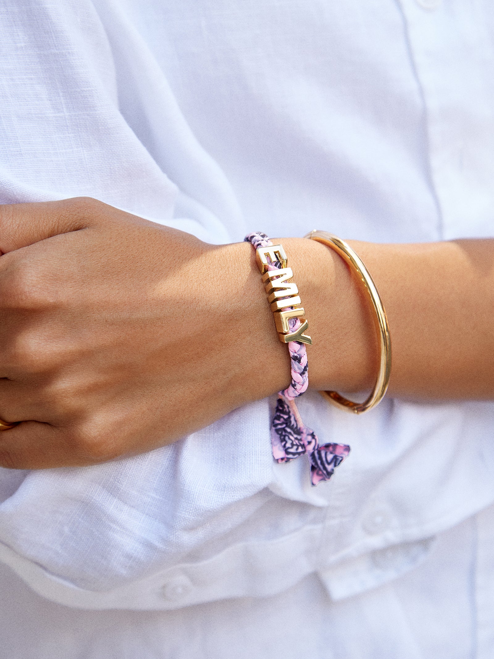 Bandana Custom Nameplate Bracelet - Blush - Image 2