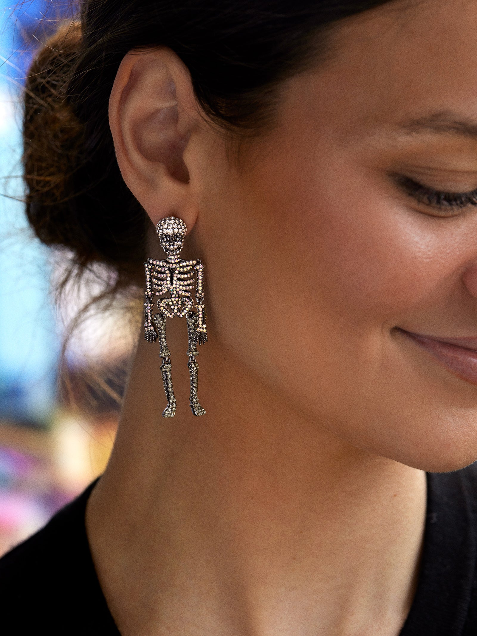 Bone-A-Fide Hottie Earrings - Black/Iridescent - Image 2