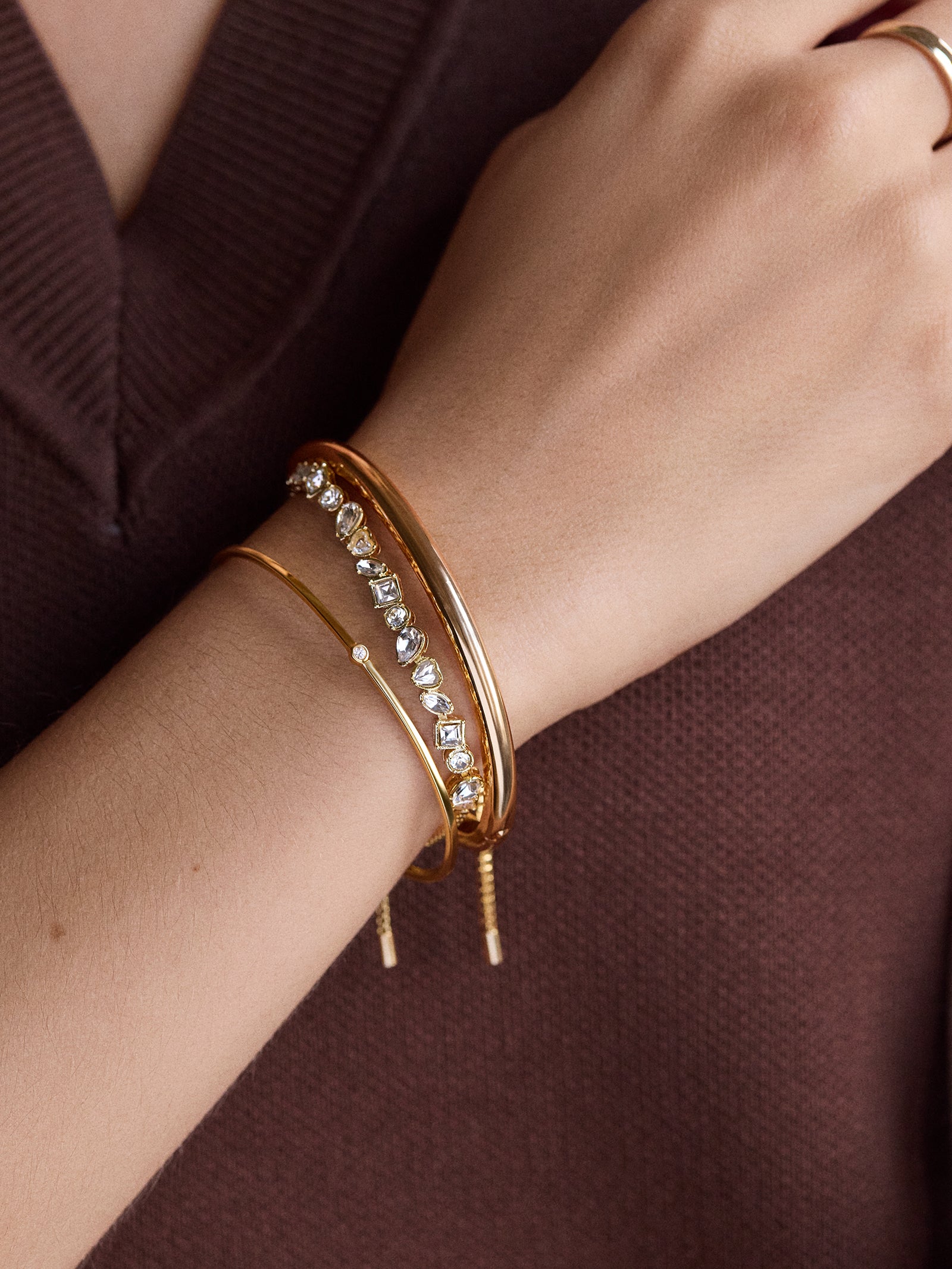 Eva Tennis Bracelet - Gold/Pav?? - Image 2