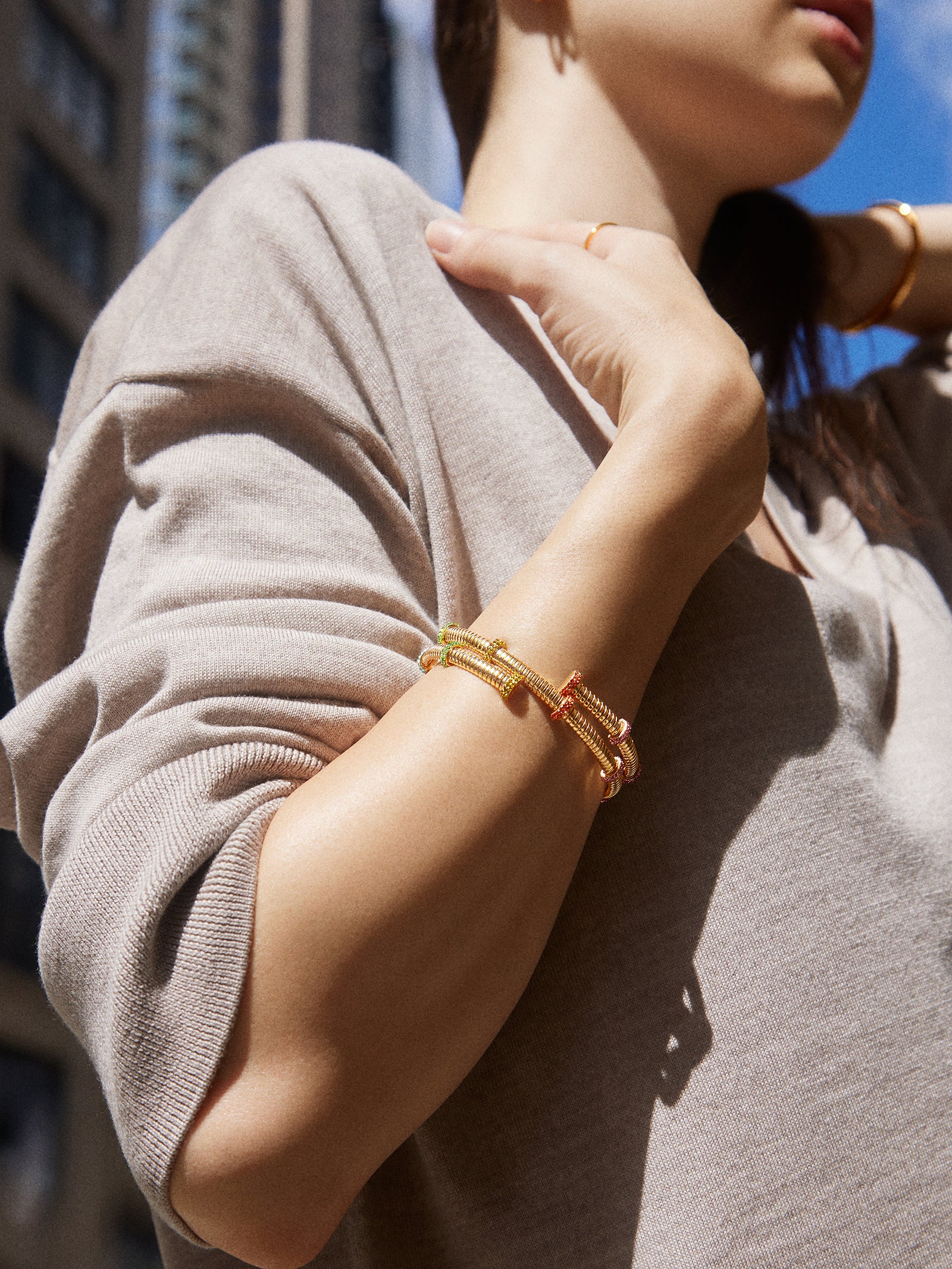 Eve Cuff Bracelet - Gold/Multi - Image 2