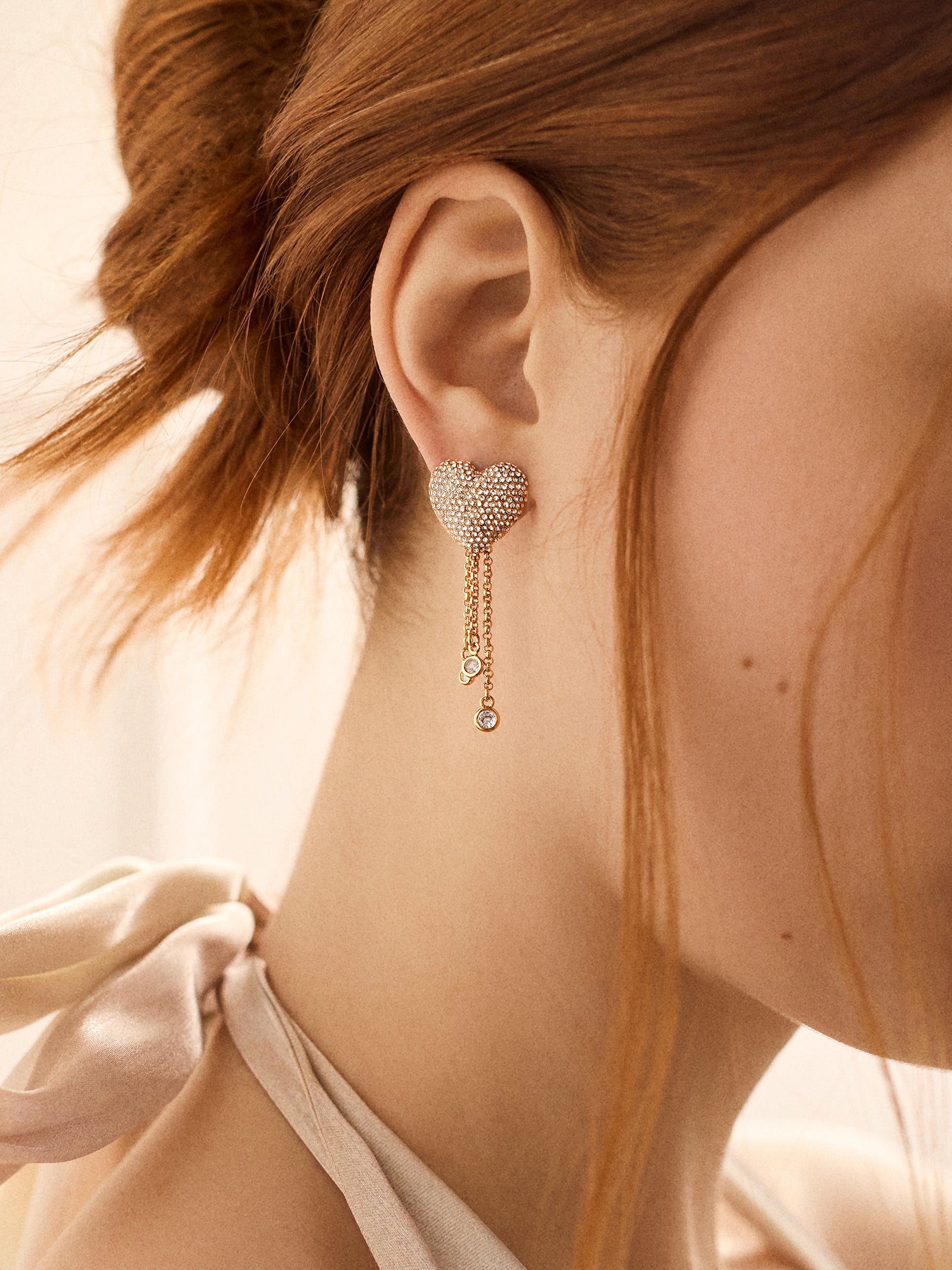Peyton Earrings - Heart Statement Earrings - Image 2