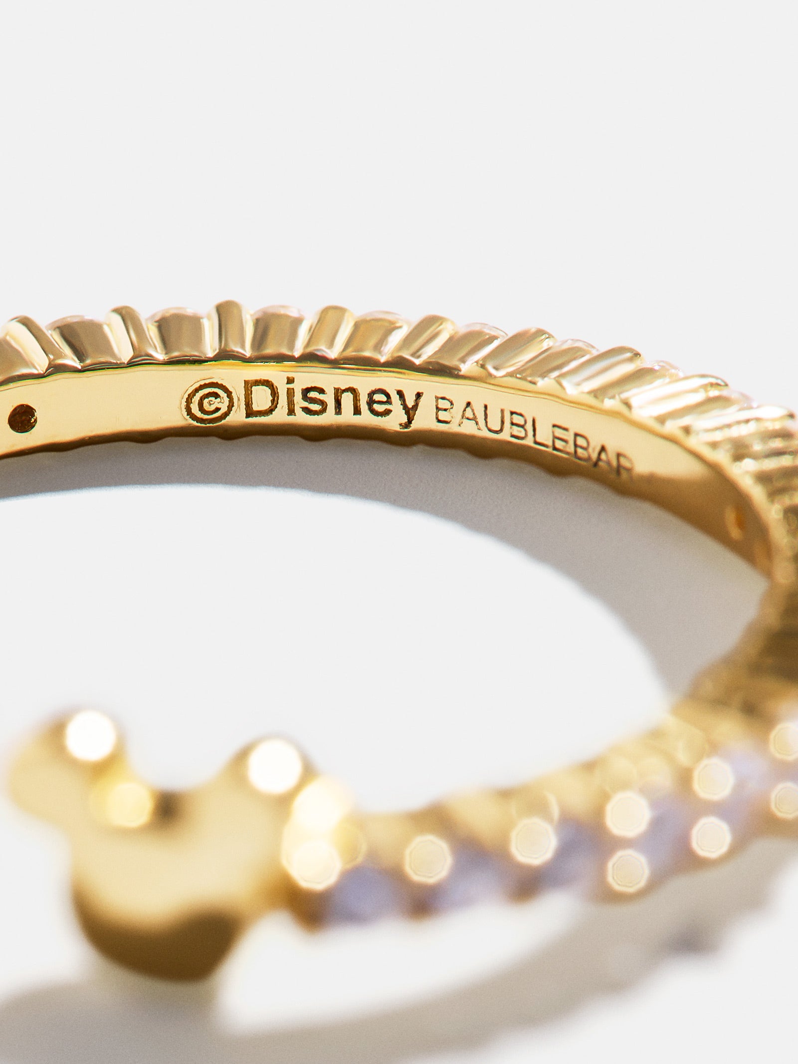 Disney Mickey Mouse 18K Gold Plated Sterling Silver Custom Ring - Gold/Pav?? - Image 3