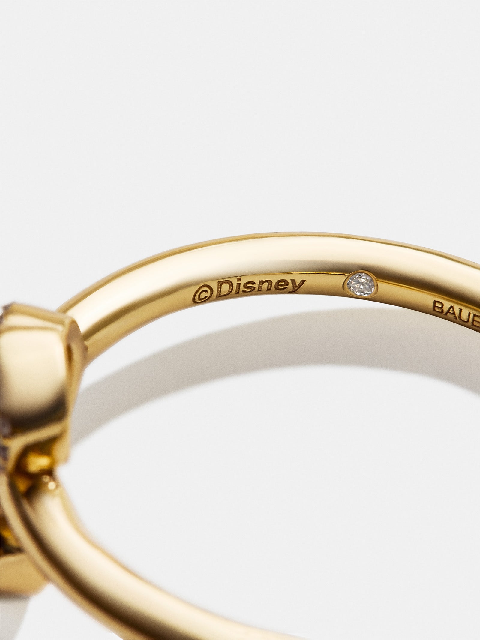 Disney Mickey Mouse 18K Gold Plated Sterling Silver Hoop Earrings - Gold/Pavé - Image 3