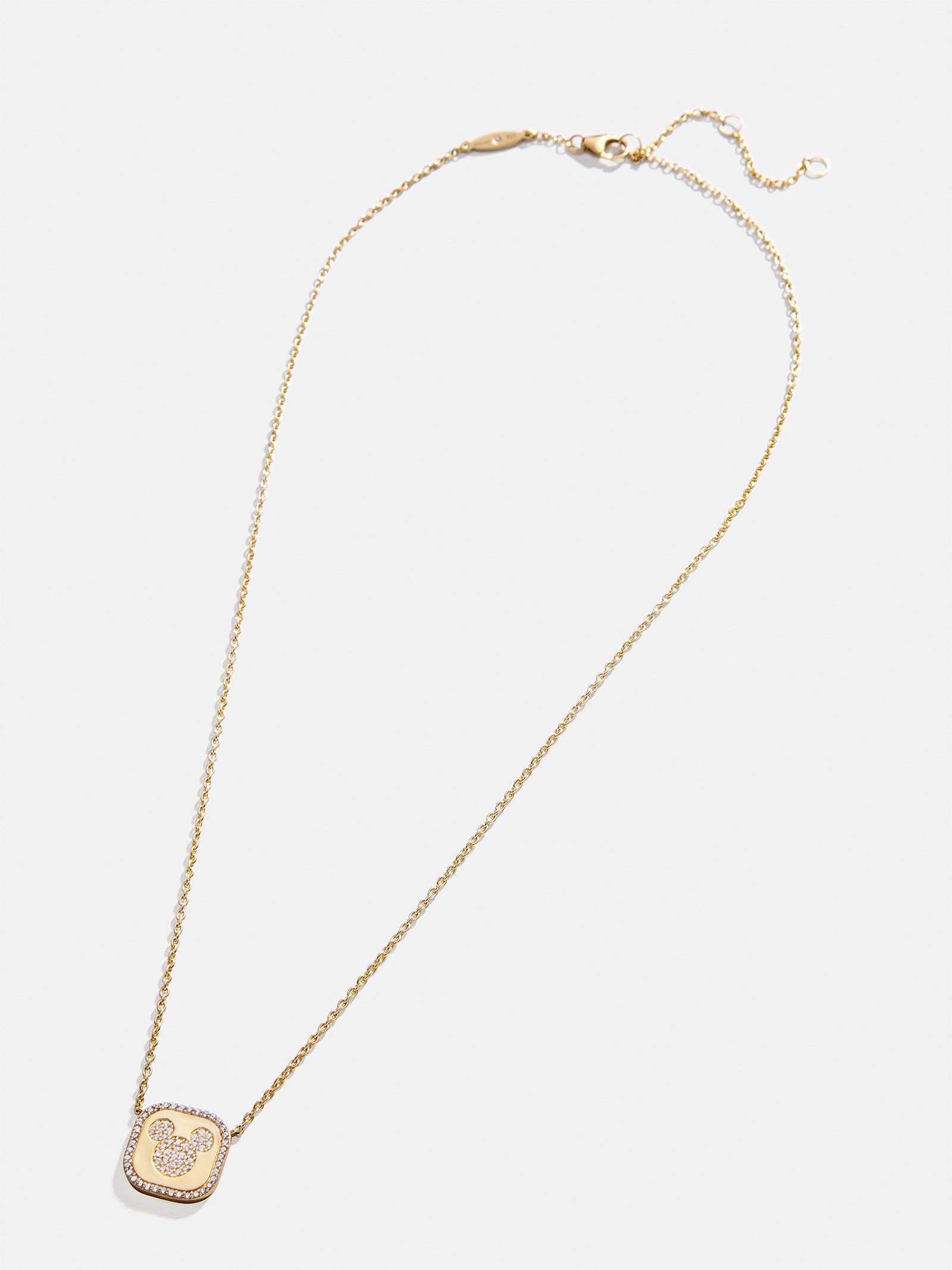 Disney Mickey Mouse 18K Gold Plated Sterling Silver Pendant Necklace - Gold/Pavé - Image 3
