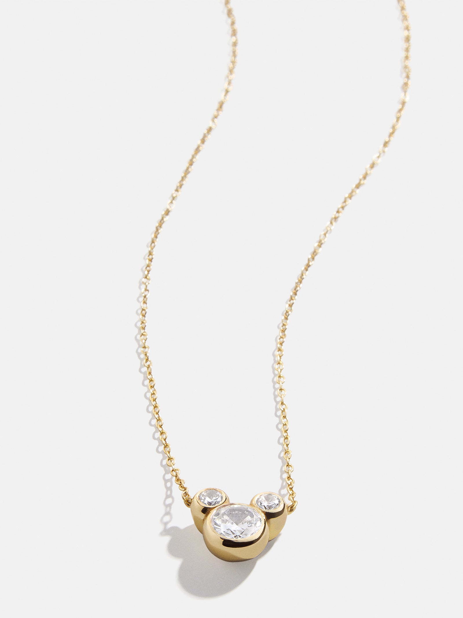 Mickey Mouse Disney 18K Gold Plated Sterling Silver & Cubic Zircona Pendant Necklace - Gold/Pav??