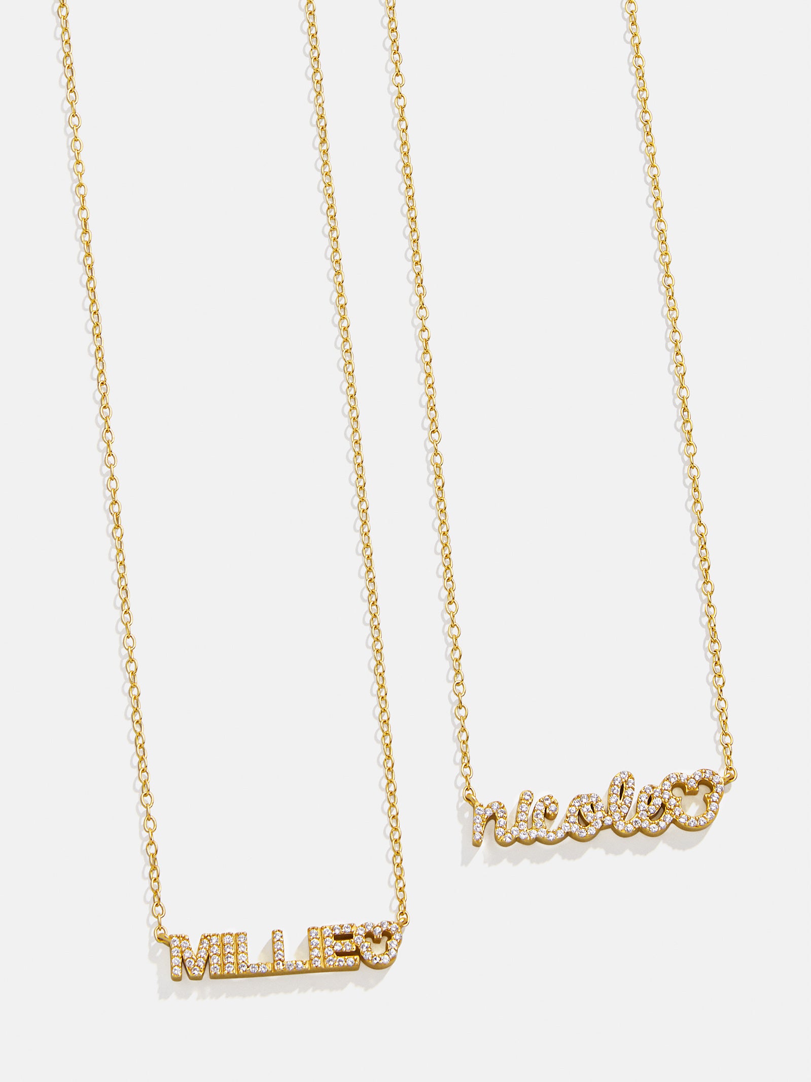 Disney Mickey Mouse 18K Gold Plated Sterling Silver Custom Nameplate Necklace - Gold/Pav?? - Image 2