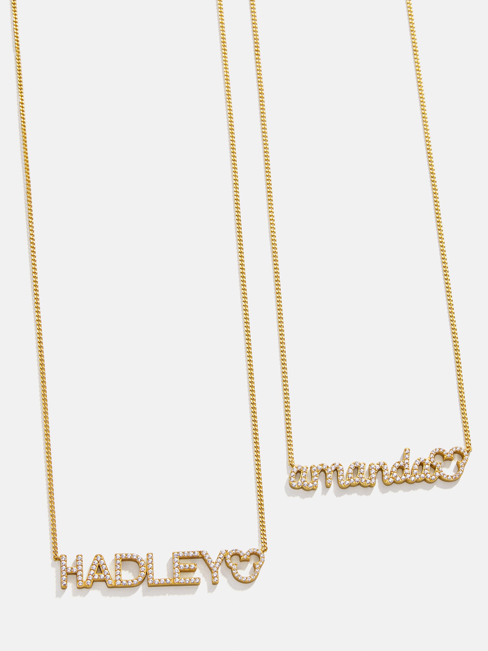 Disney Mickey Mouse 18K Gold Plated Sterling Silver Custom Nameplate Necklace - Gold/Pav??