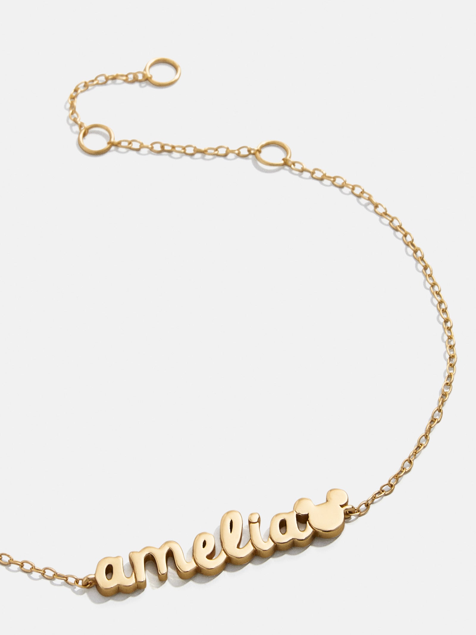 Disney Mickey Mouse 18K Gold Plated Sterling Silver Custom Nameplate Bracelet - Gold