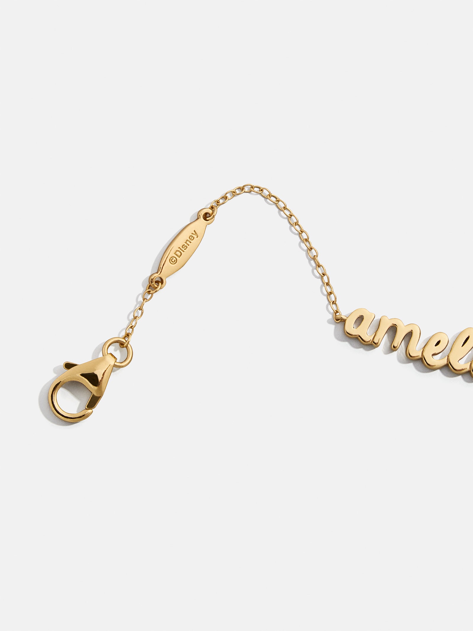 Disney Mickey Mouse 18K Gold Plated Sterling Silver Custom Nameplate Bracelet - Gold - Image 4