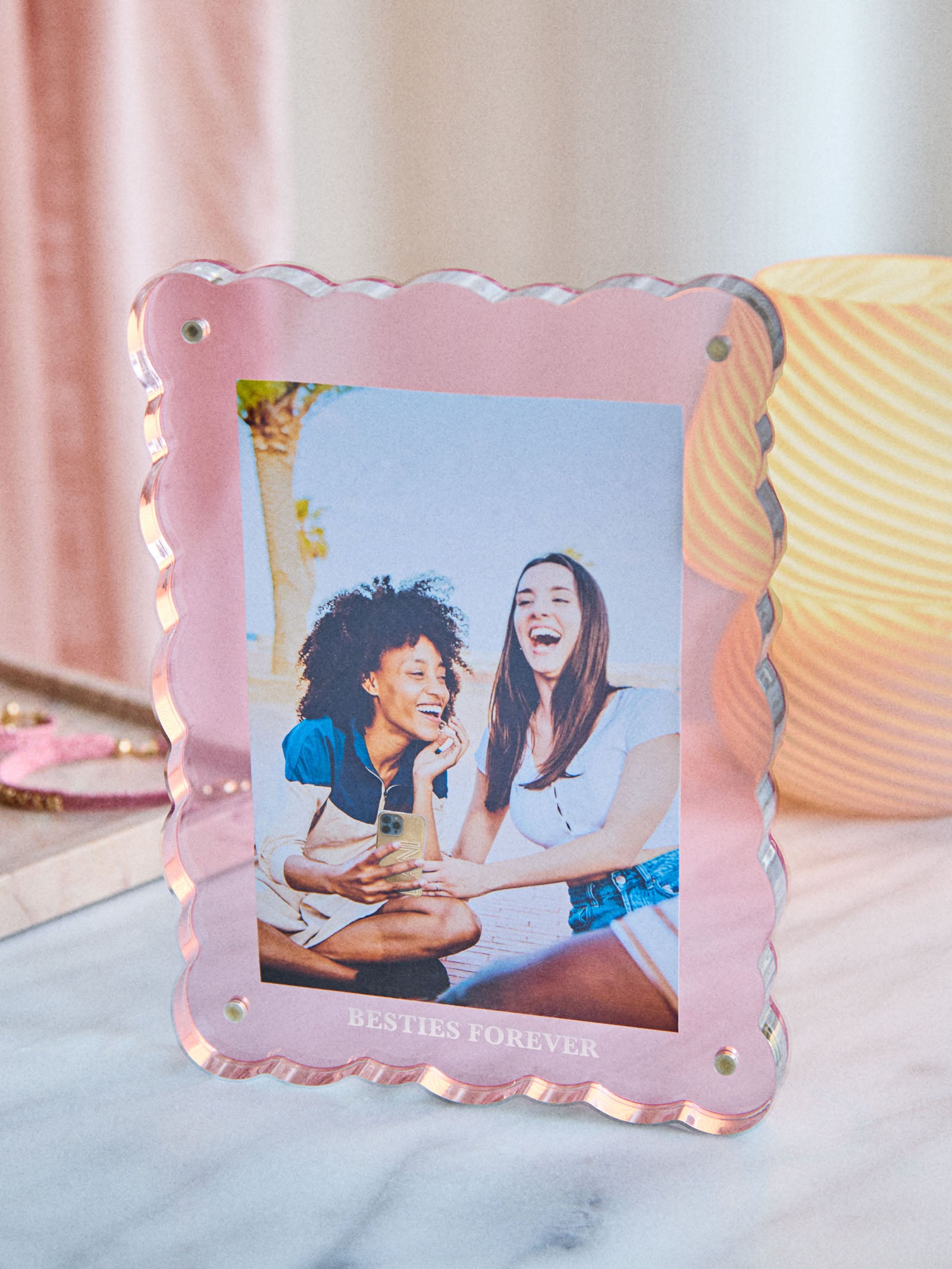 Picture Perfect Vertical Acrylic Frame - Scalloped Shape - Image 6