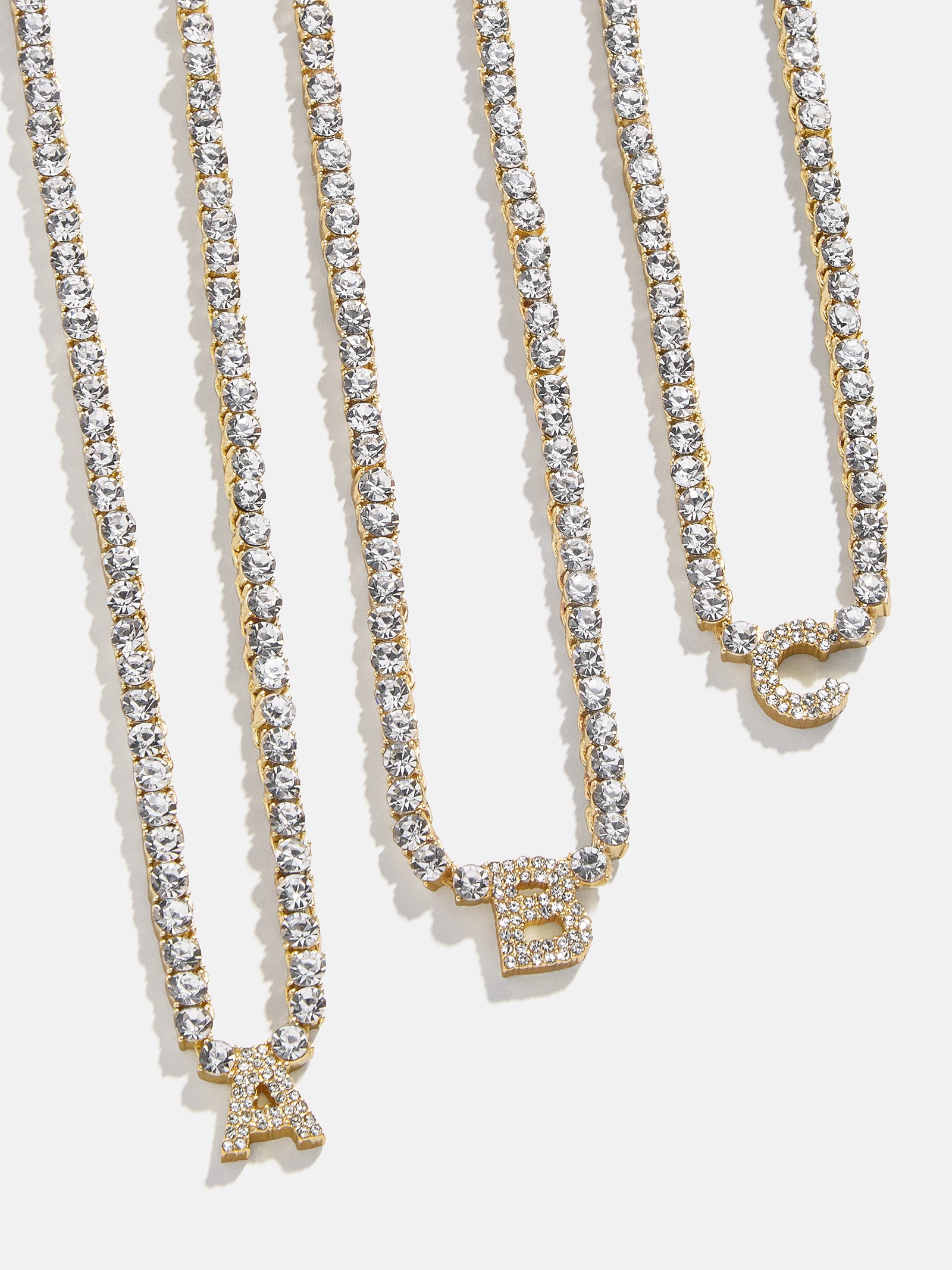 Initial Tennis Necklace - Gold/Pav??