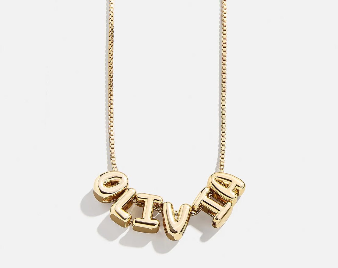Bubble Letter Custom Necklace - Small Bubble Letter - Image 3