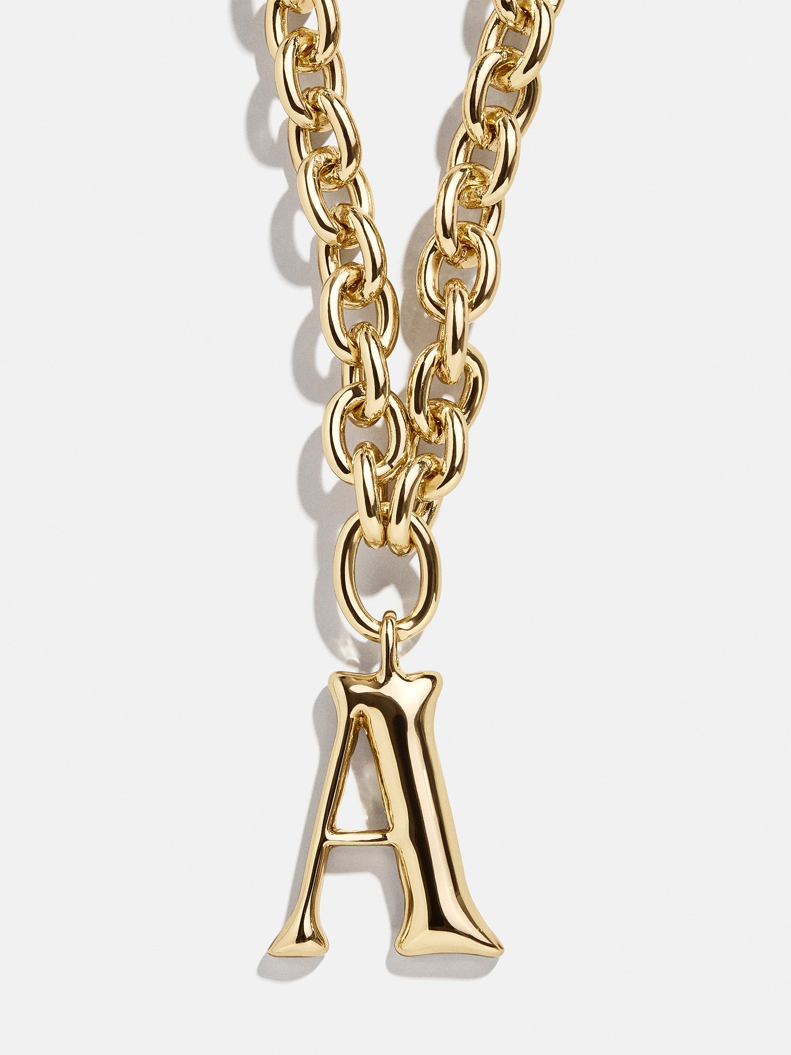 Chunky Charm Initial Necklace - Gold - Image 3