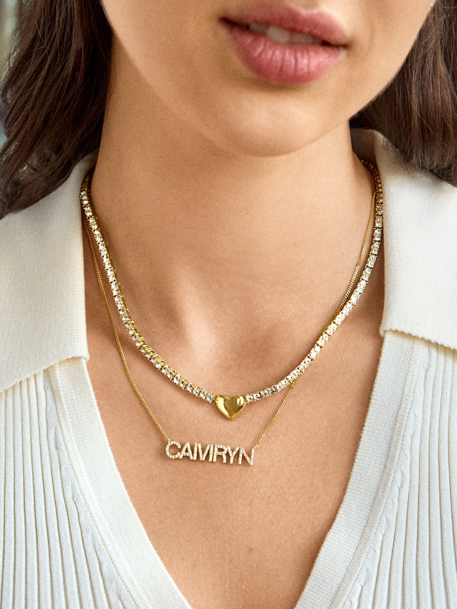 Heart Tennis Necklace - Heart - Image 2