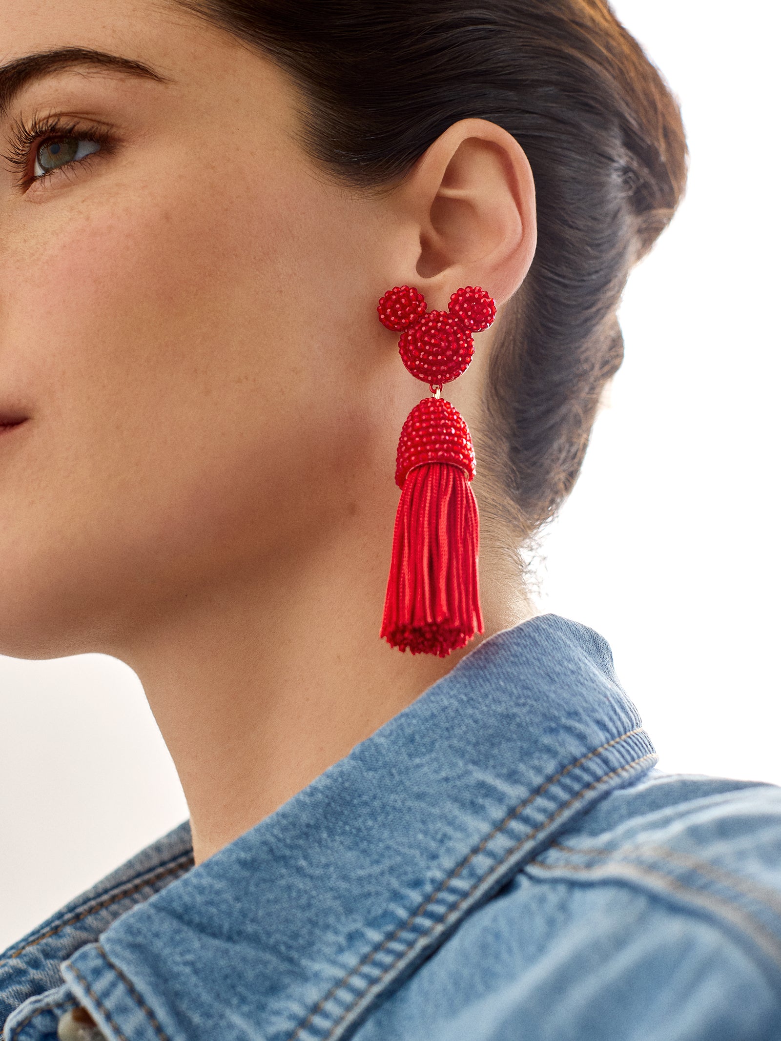 Disney Mickey Mouse Tassel Earrings - Red - Image 2